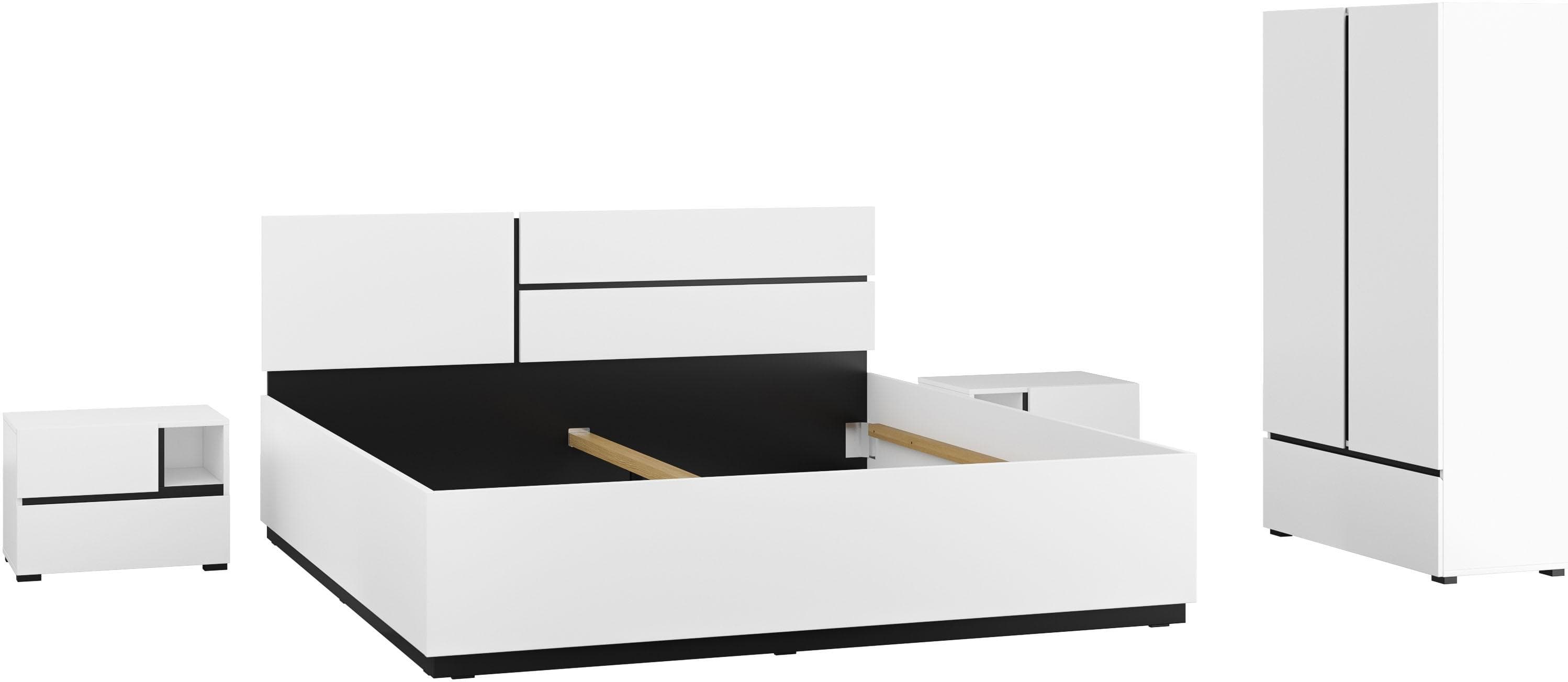 INOSIGN Schlafzimmer-Set Cross: Modernes Weißes Komplettschlafzimmer