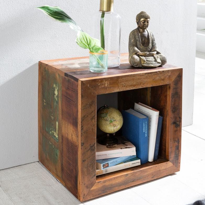 Beistelltisch Massivholz Braun Shabby Landhaus Stil