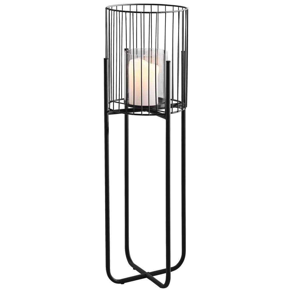 Windlicht Schwarz Metall Glas Glaseinsatz Dekoration Windlichter Laternen Windlichter