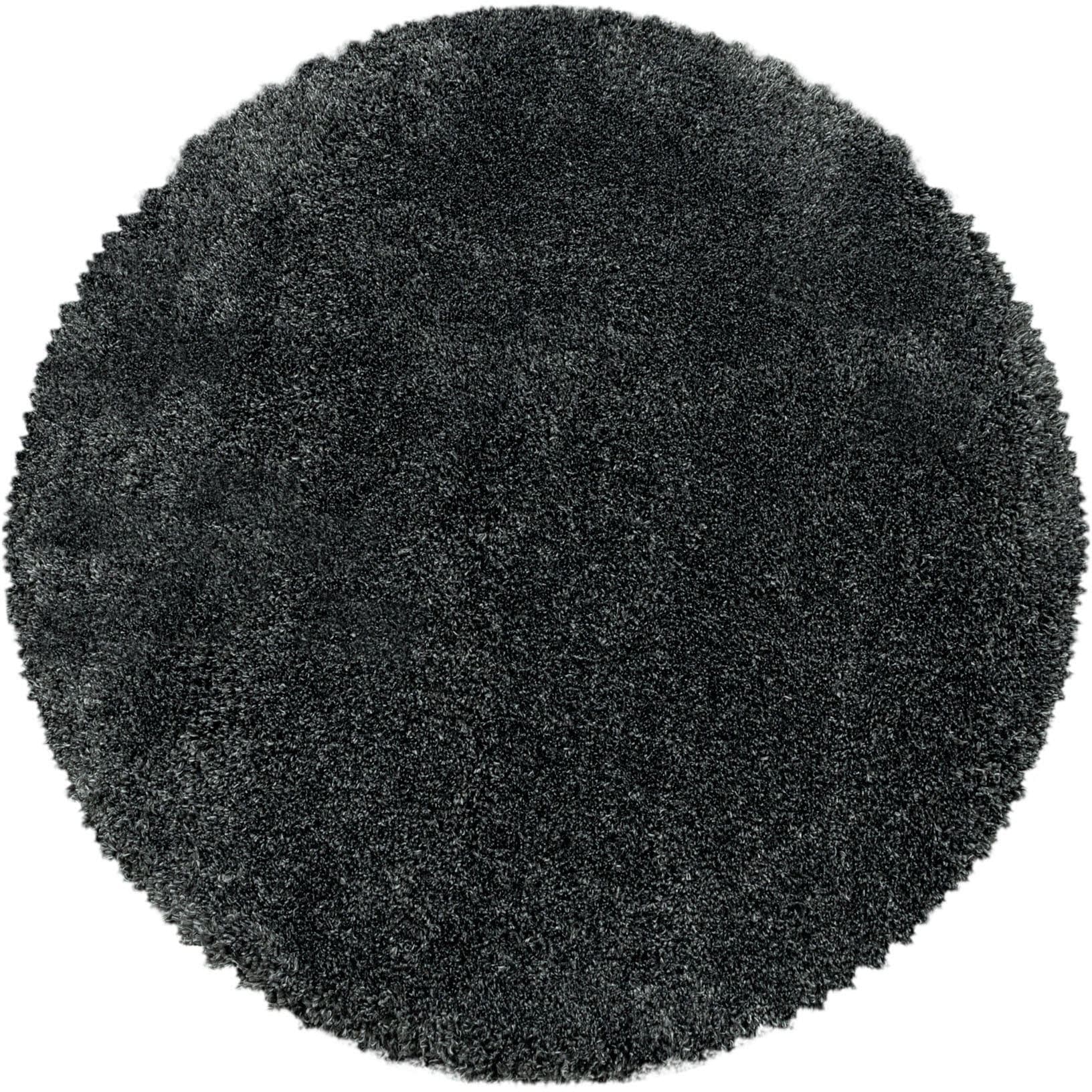 AYYILDIZ TEPPICHE FLUFFY 3500 Hochflor-Teppich Grau Rund