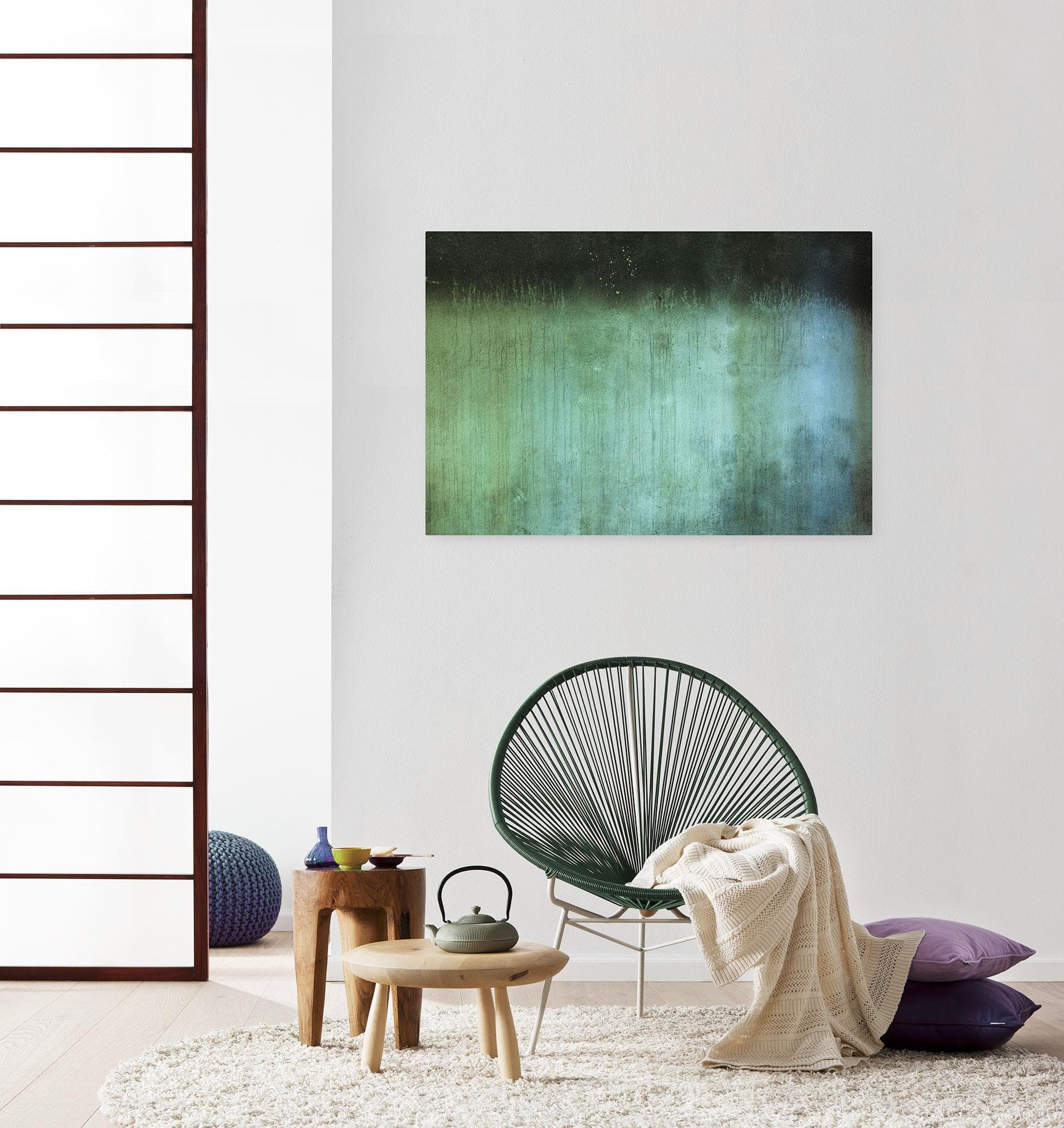 Komar Tapete XVI Leinwandbild Grün Blau 90x60cm