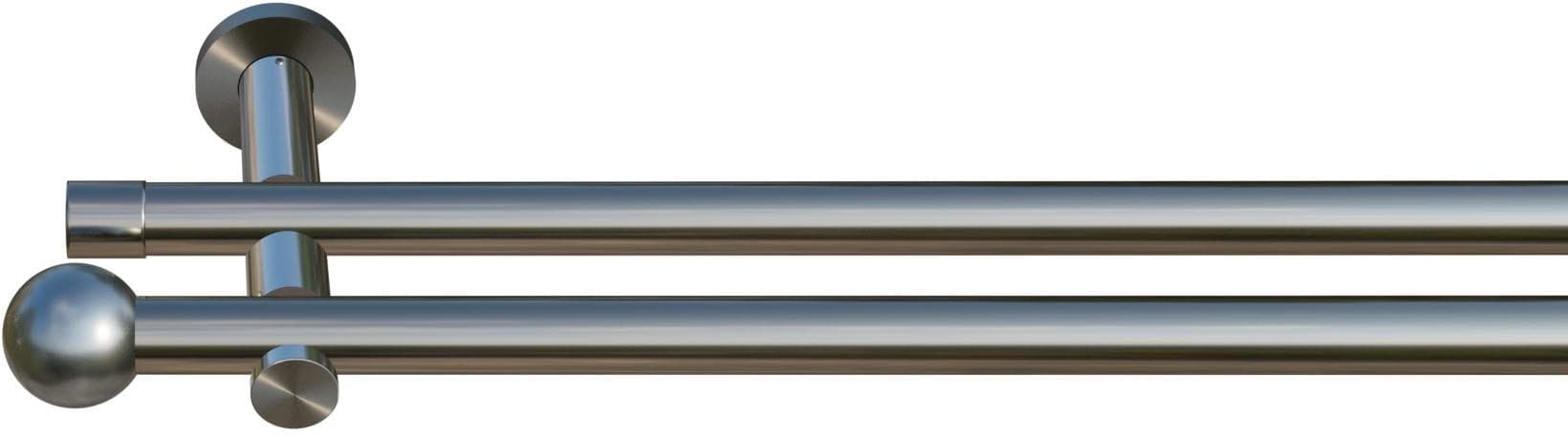 Indeko Gardinenstange Colombes: 2-Läufige Eisenstange mit Hochwertigem Design