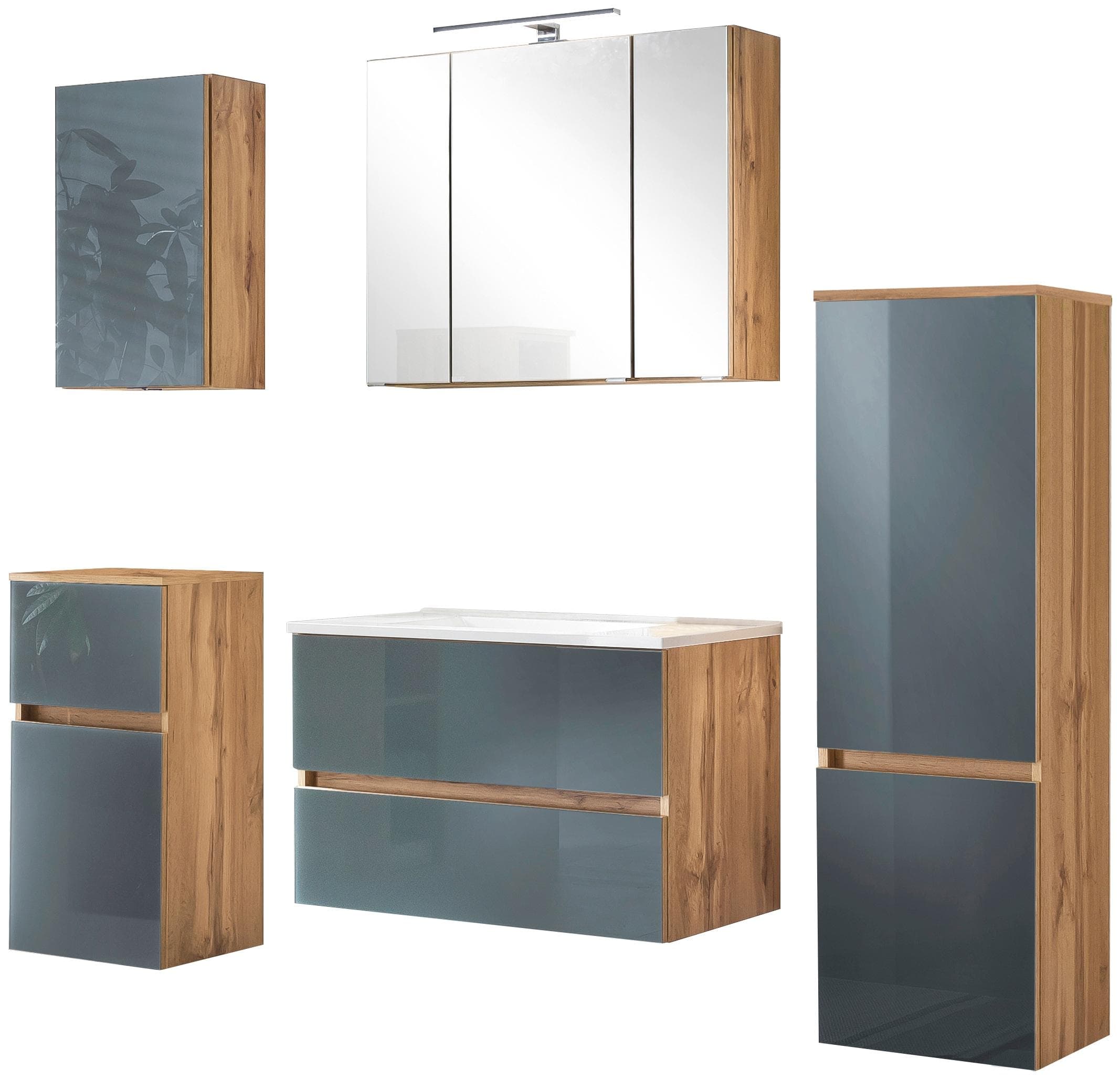 Badezimmer-Set WELLTIME "Horki" Grau