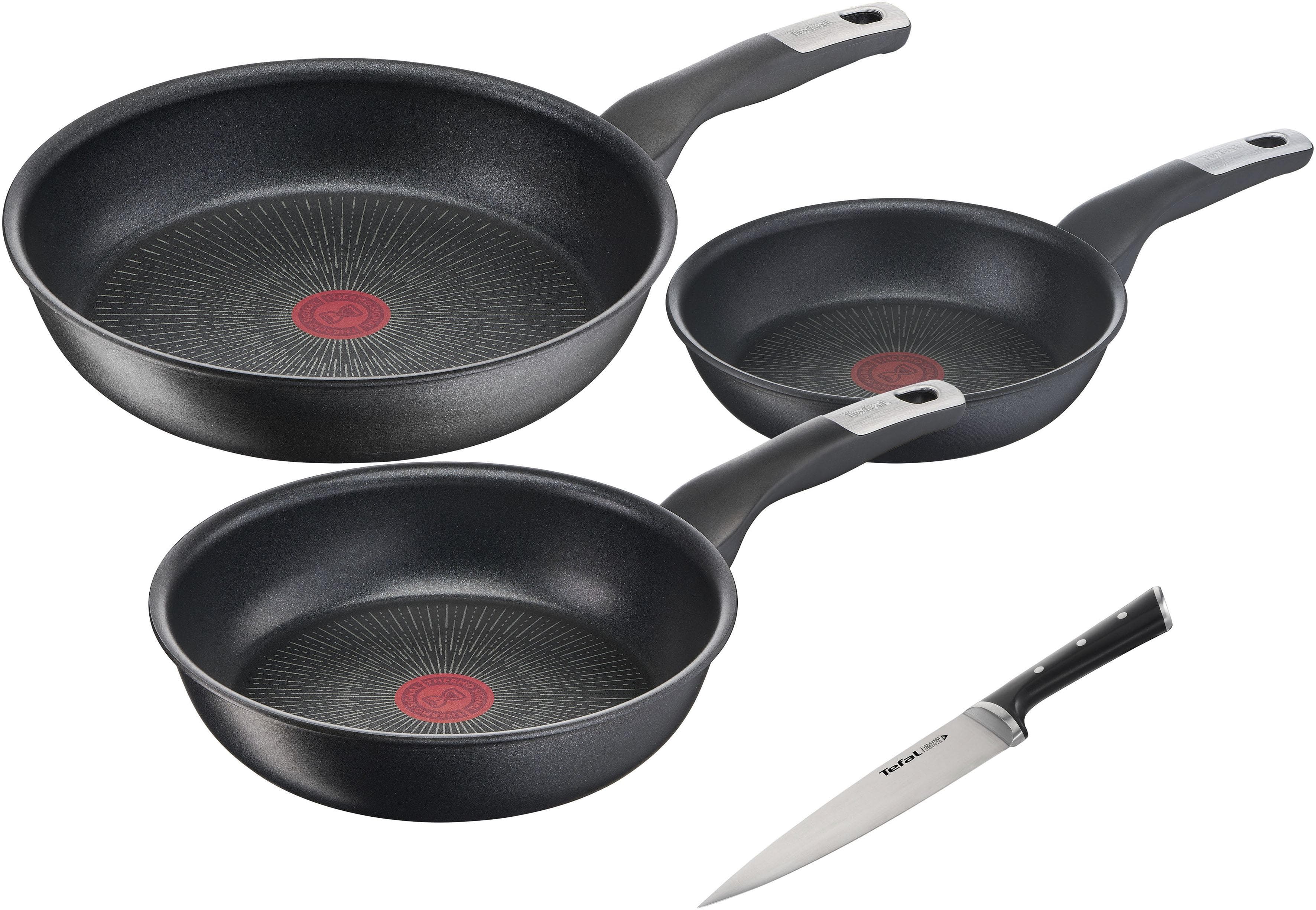 Pfannen-Set TEFAL Unlimited Ice Force Schwarz Antihaftversiegelung