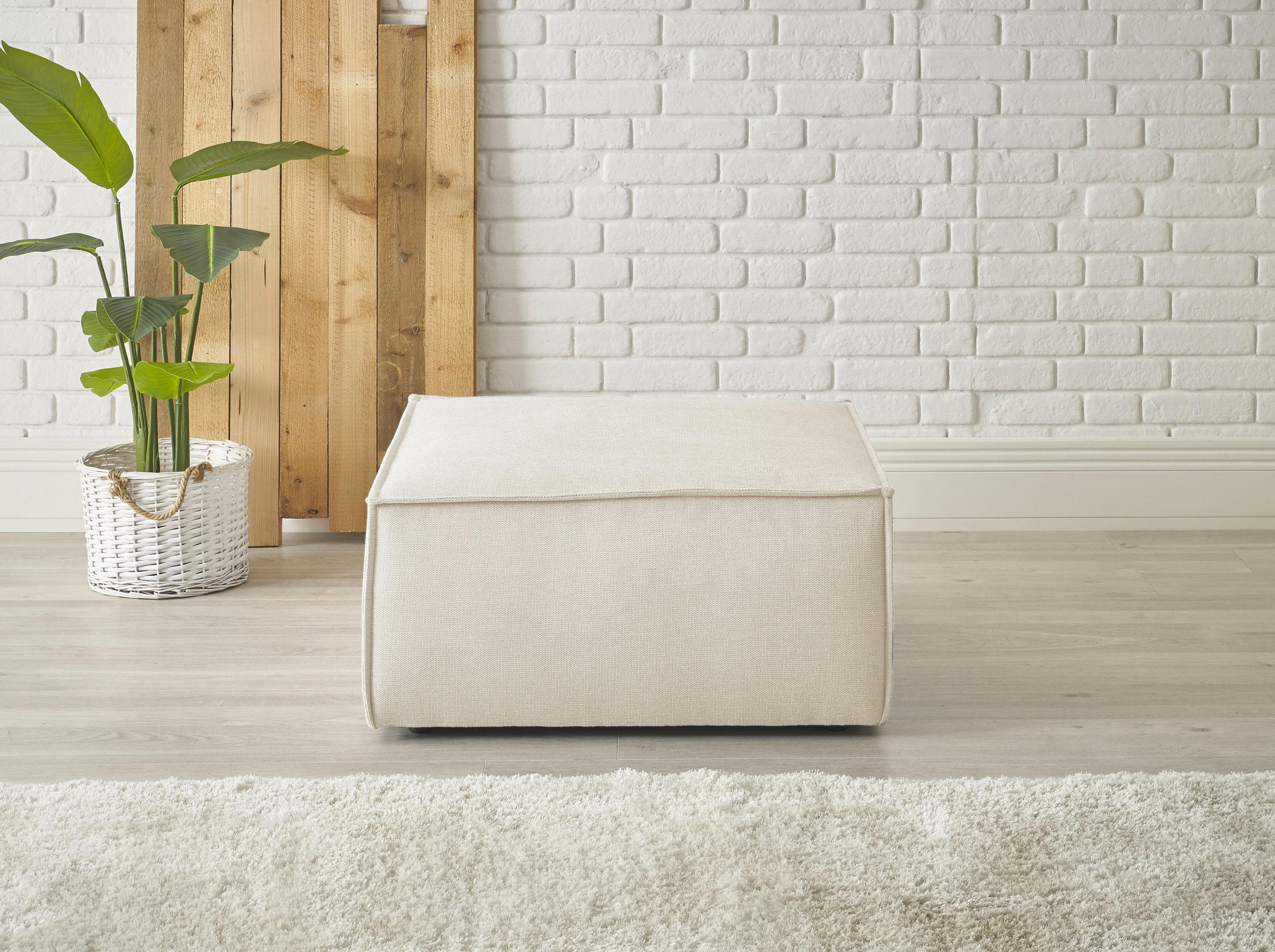 Hocker OTTO HOME Finnley Bouclé Polsterhocker Creme