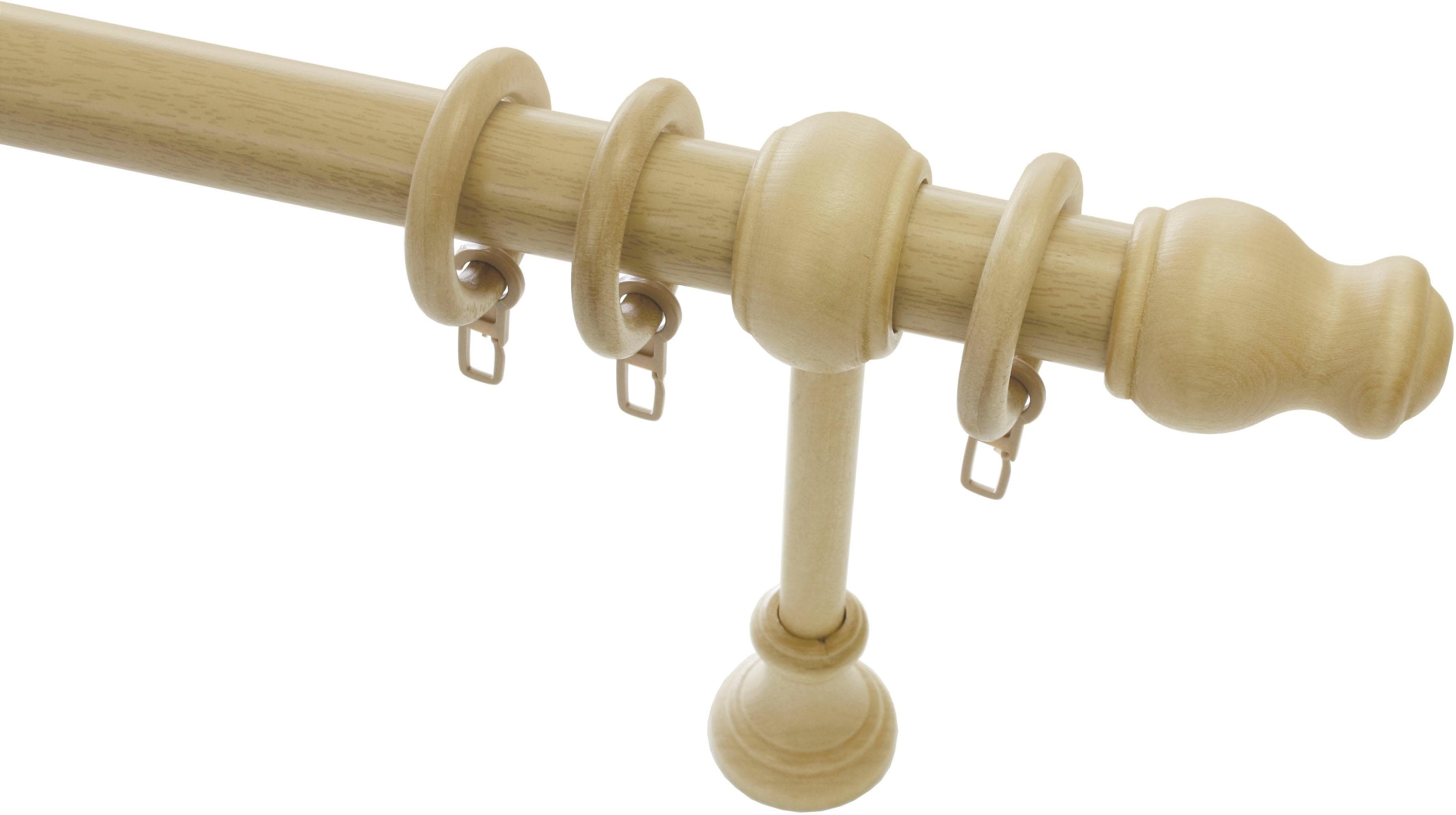Gardinia Gardinenstange Set Holz Beige 120cm 28mm