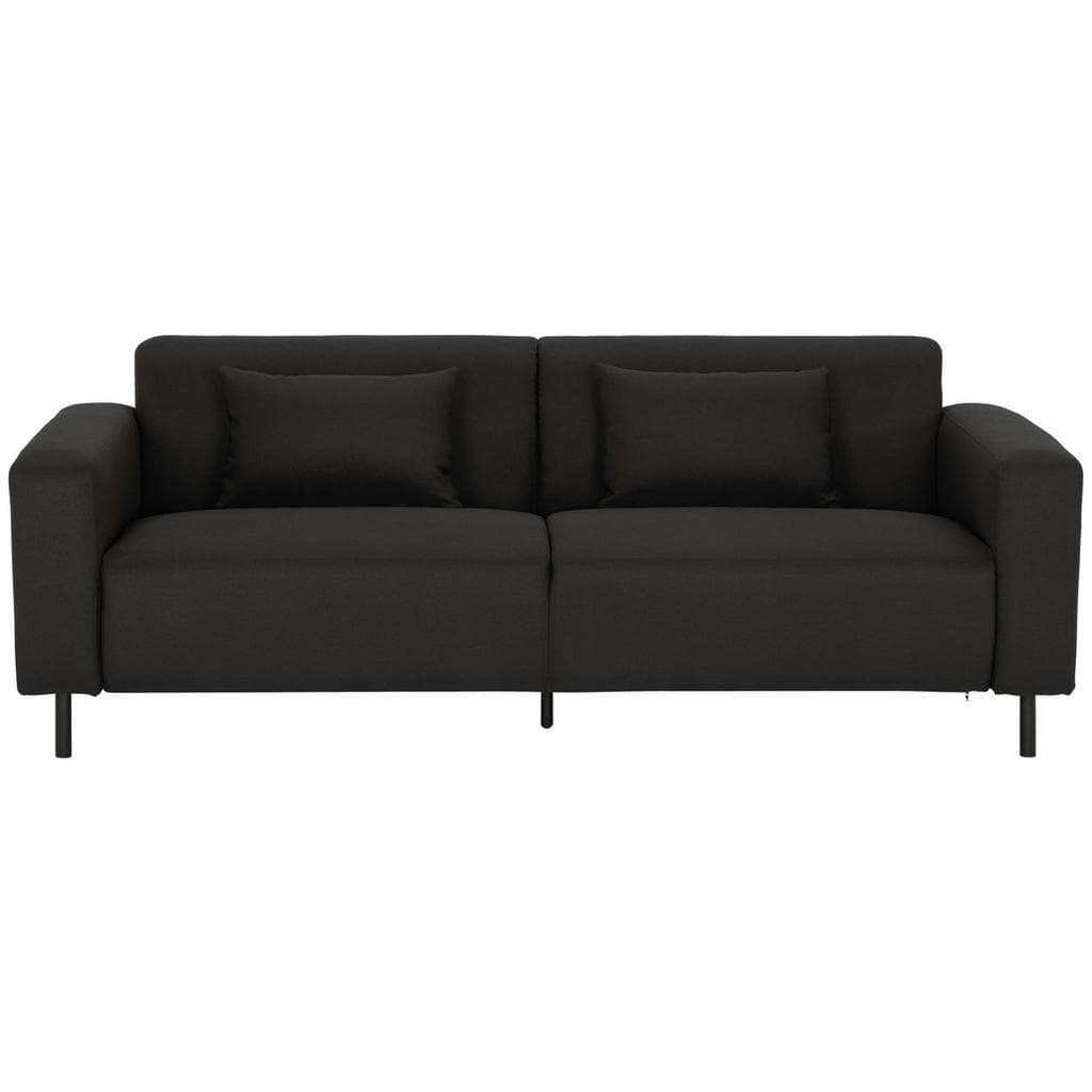 P & B 2-Sitzer-Sofa Schwarz Textil 3-Sitzer Polyester