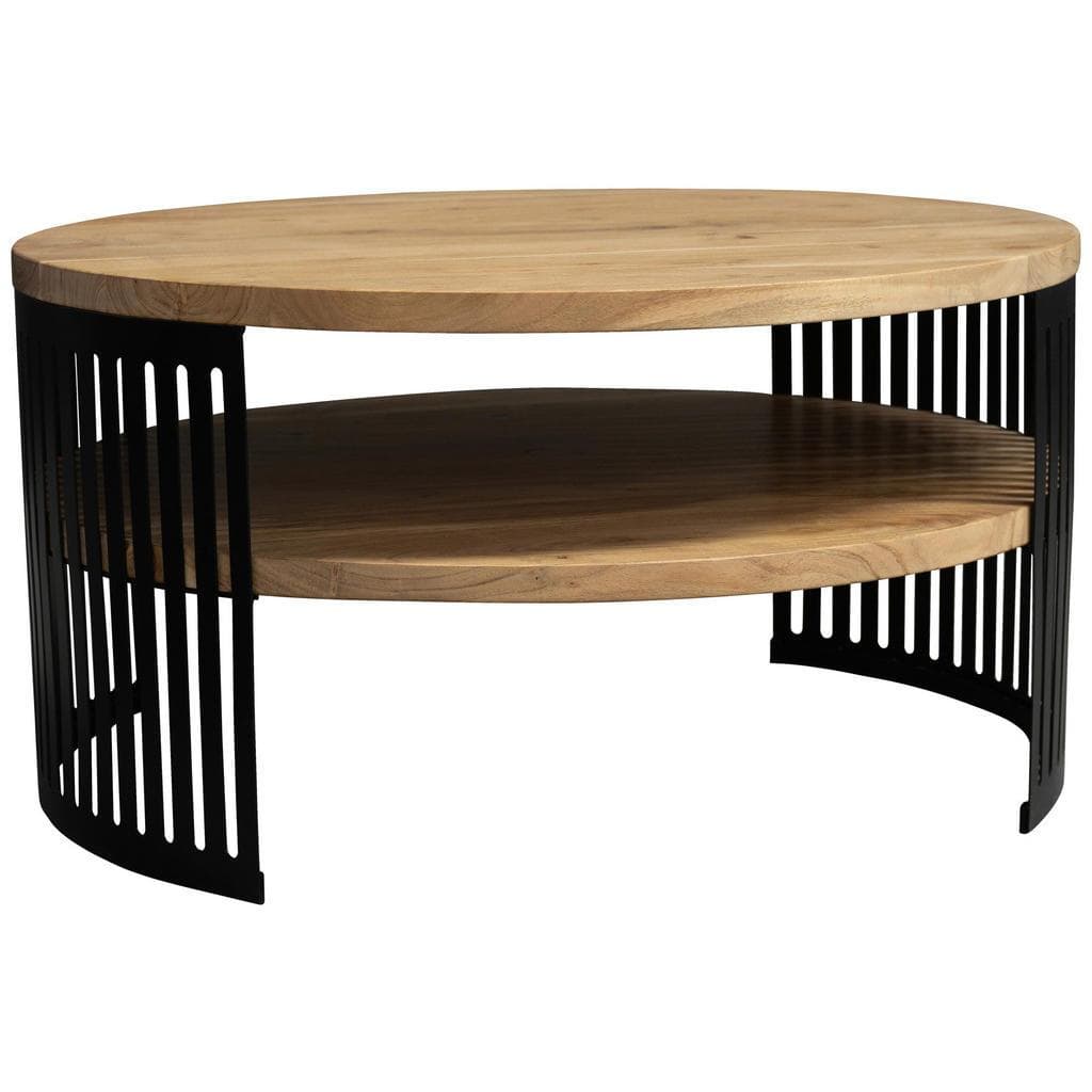 Carryhome Couchtisch Schwarz Akazie C-Form