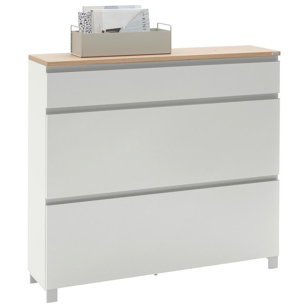 Dieter Knoll Schuhschrank Weiß Balkeneiche Furniert