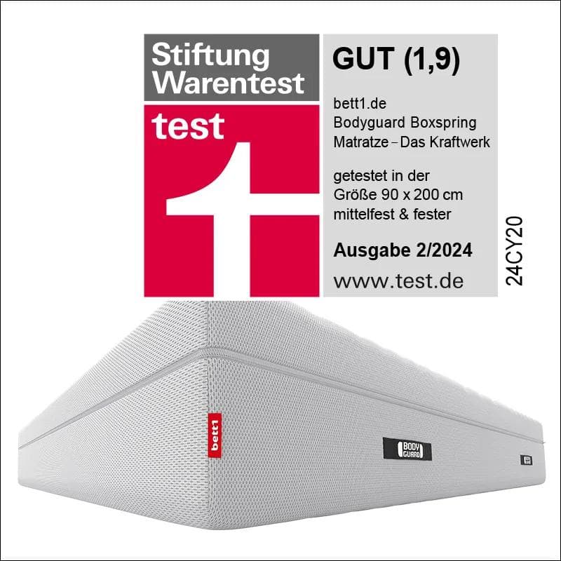 BODYGUARD Boxspringmatratze von bett1.de: Atmungsaktiver HyBreeze® Bezug & QXSchaum® Kern
