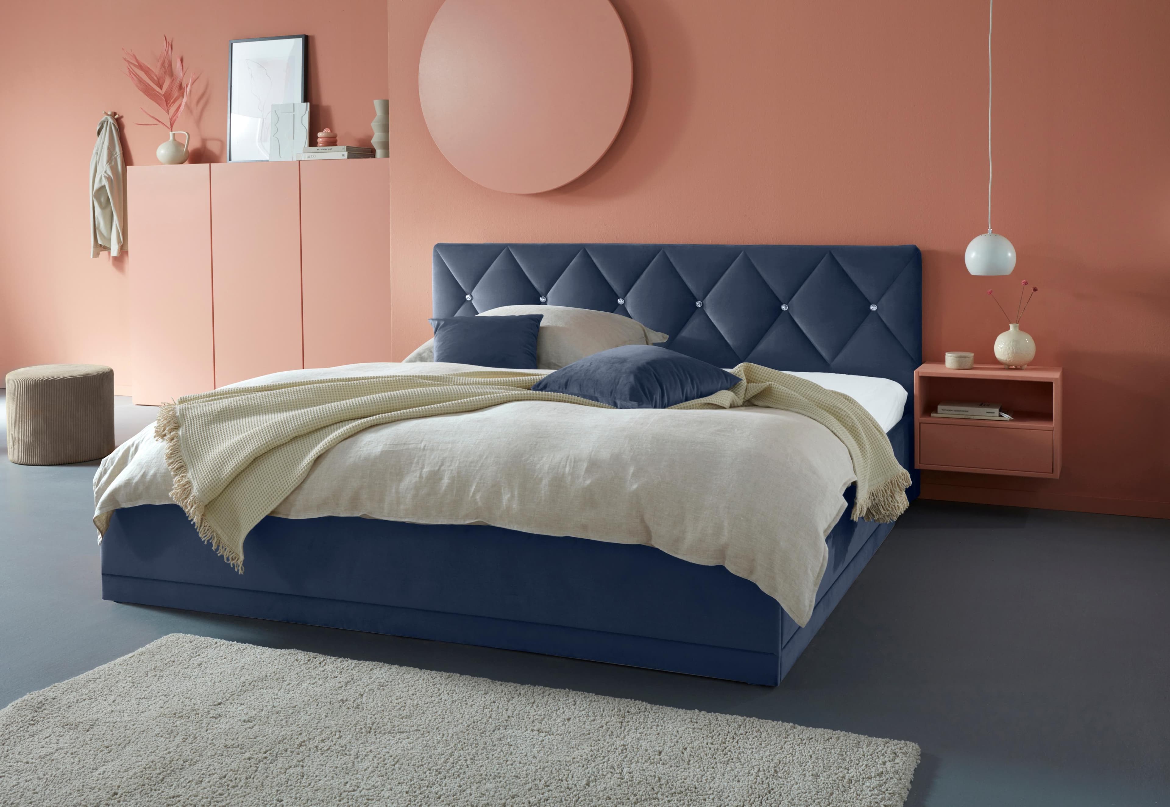 Westfalia Schlafkomfort Polsterbett Adamas Blau mit Stauraum