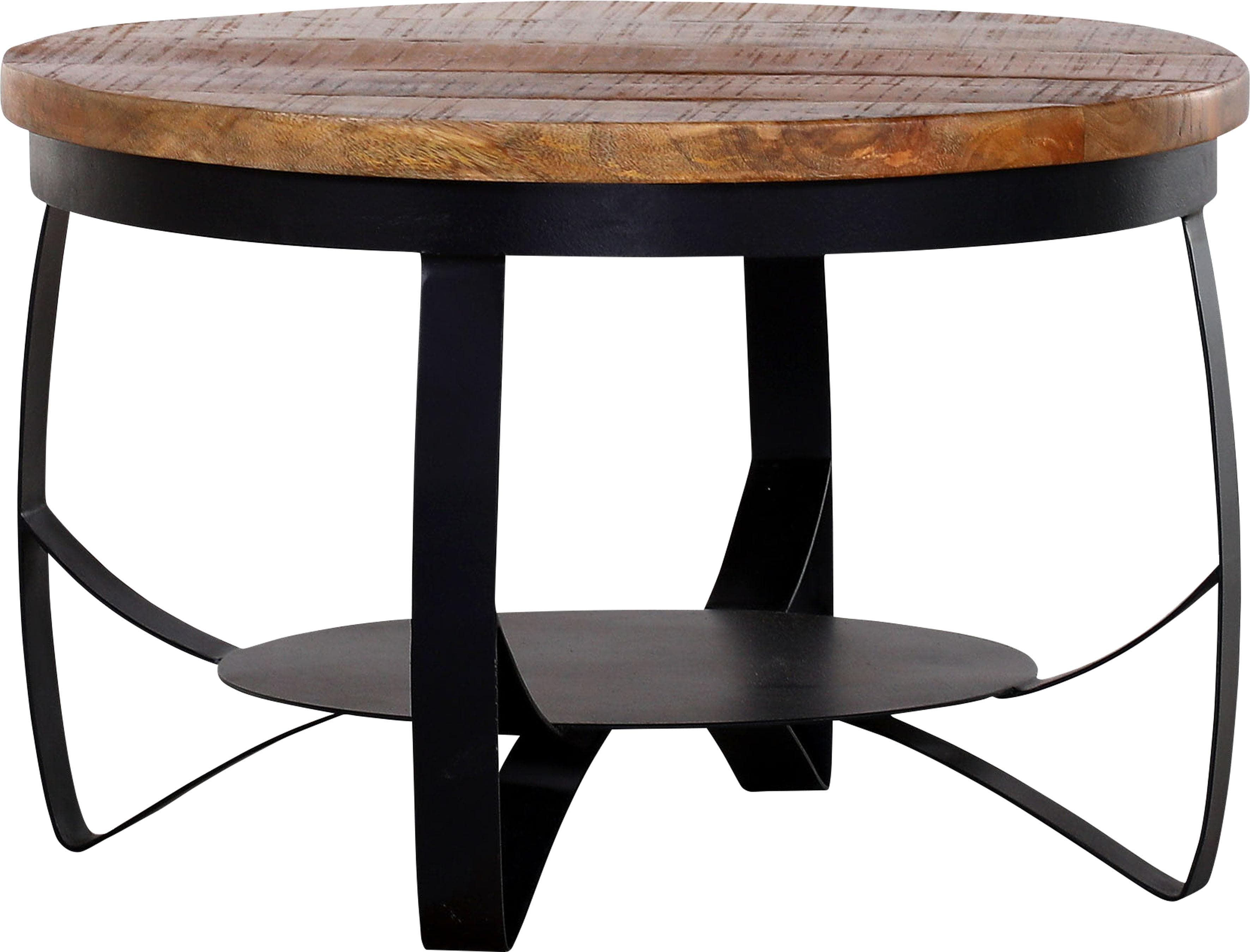 GUTMANN FACTORY Siesta Couchtisch Rund Natur/Schwarz