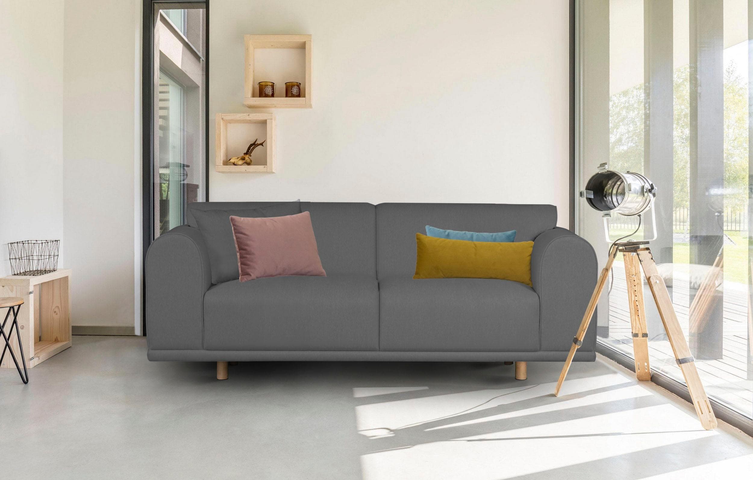 3-Sitzer Sofa Maroon OTTO HOME Grau