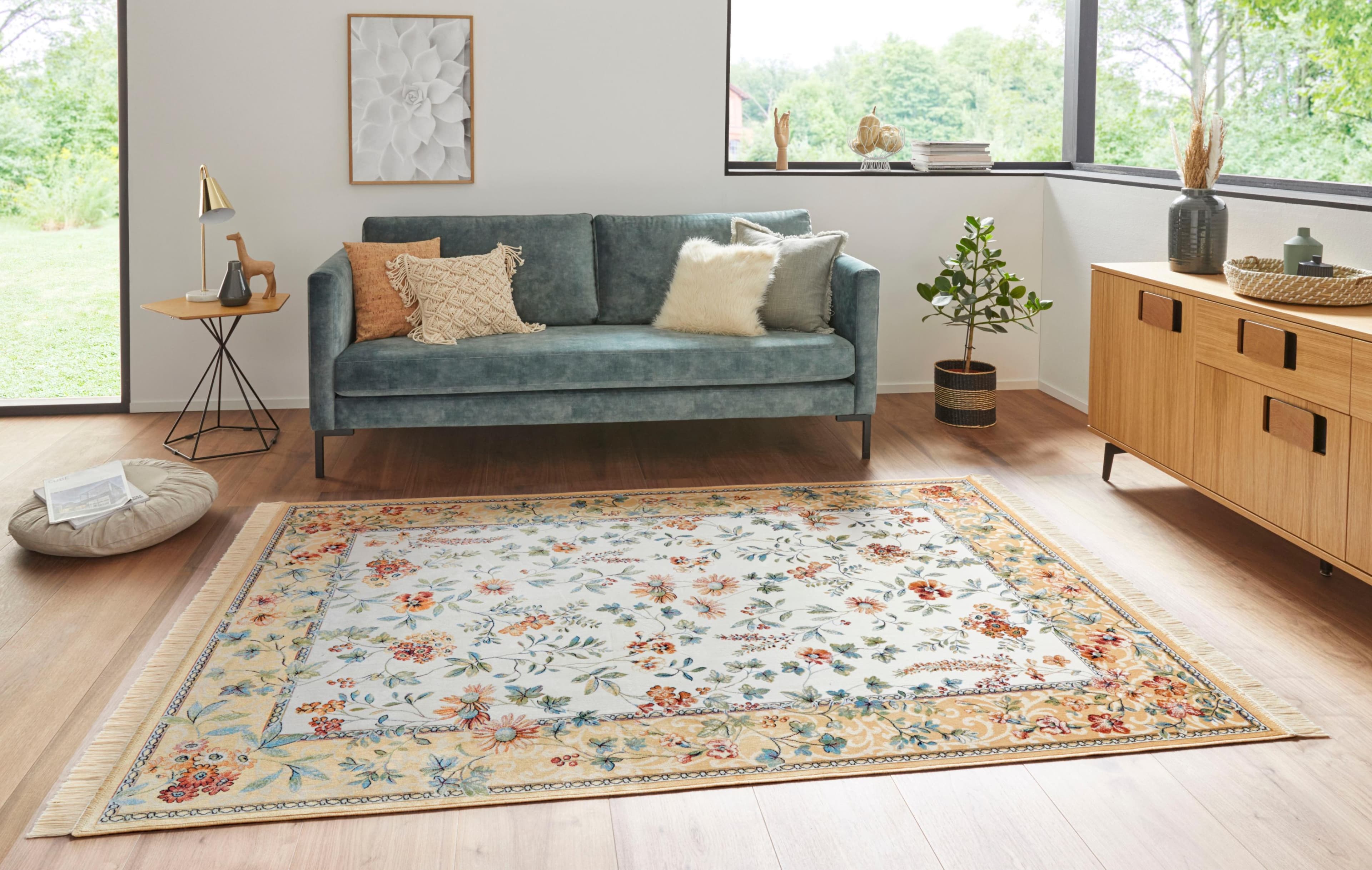 Hanse Home Teppich Orient Flowers Beige Floral