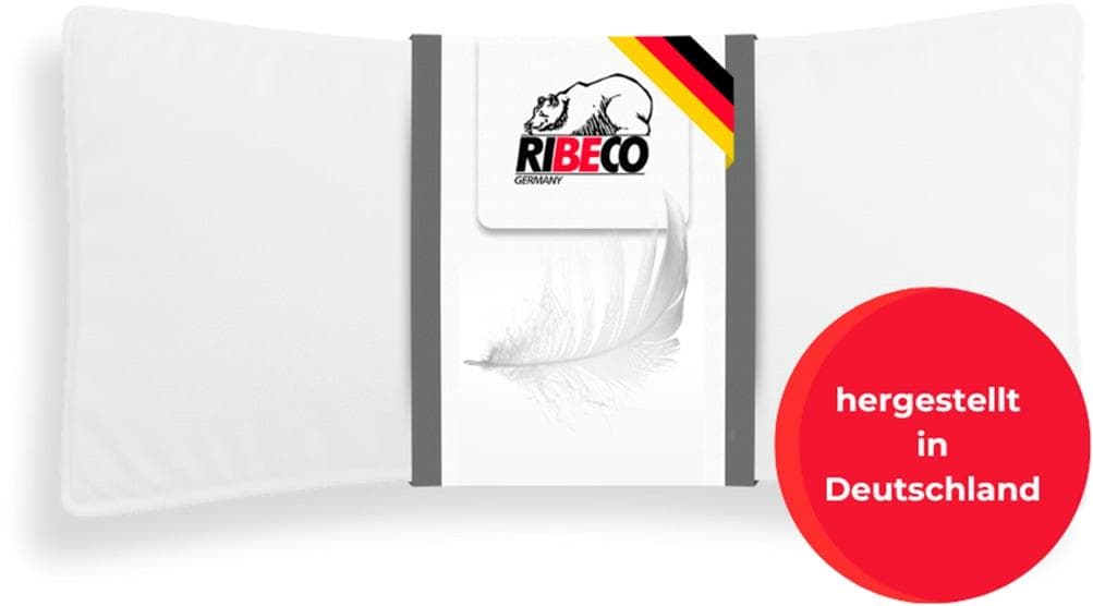RIBECO Federkopfkissen Johanna Weiß 40x80 cm Baumwolle