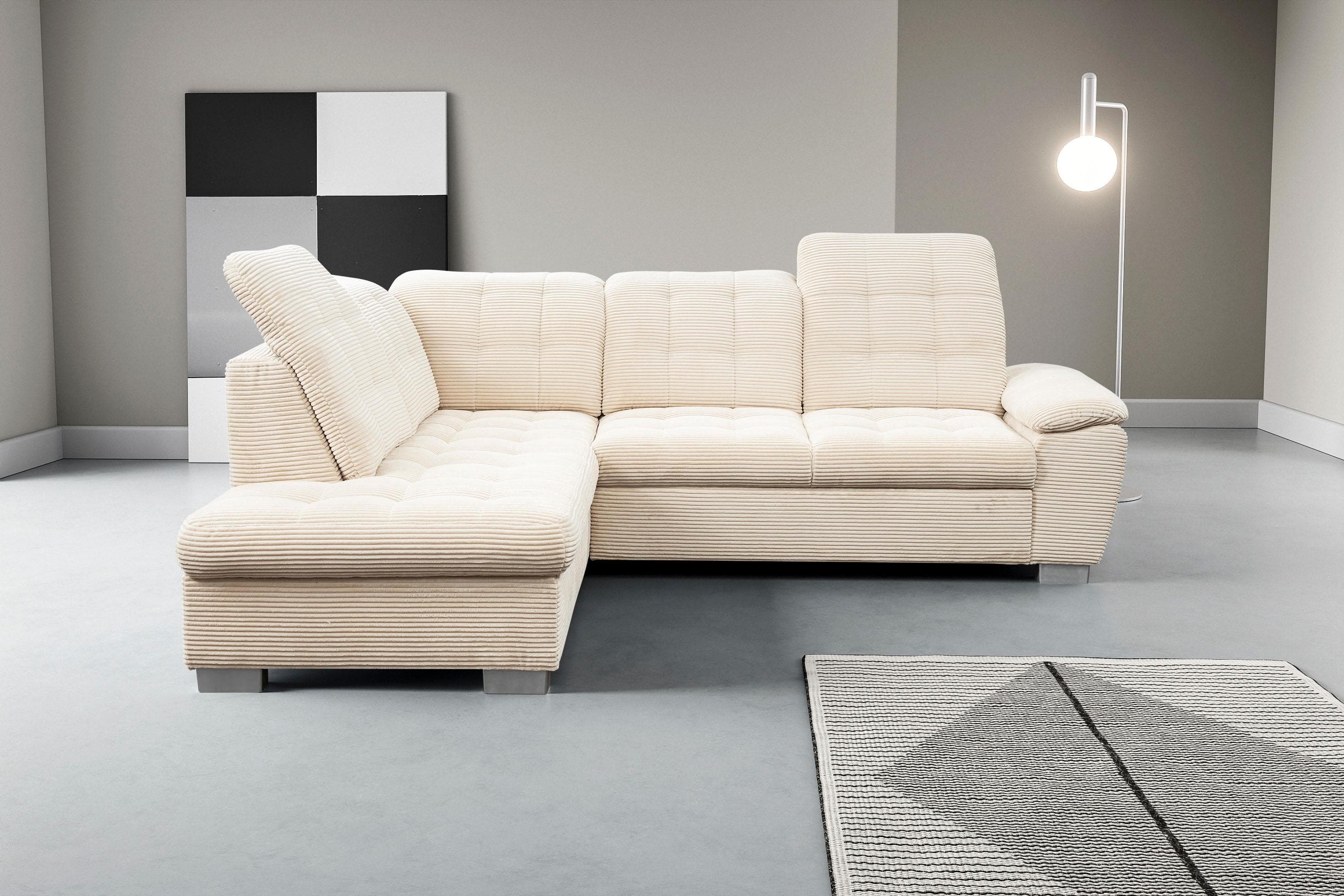 Ecksofa WERK2 "Bonny" inkl. Kopfteilverstellung, Bettfunktion, Stauraum, 265 cm