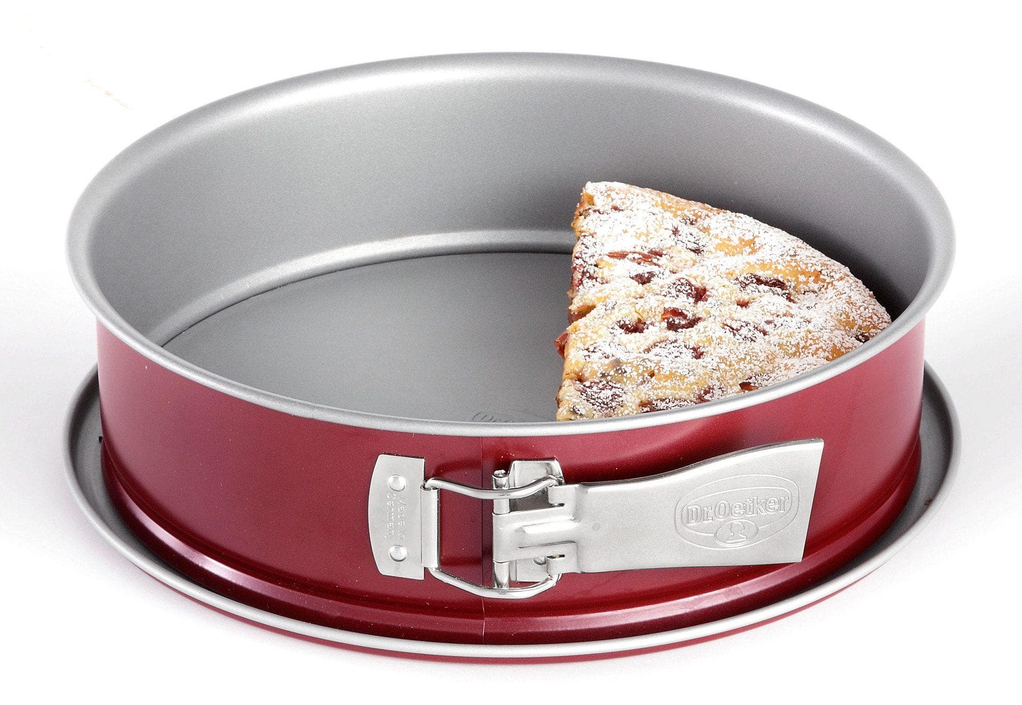 Dr. Oetker Springform 26 cm Rot Silberfarben Stahlblech Antihaftbeschichtet