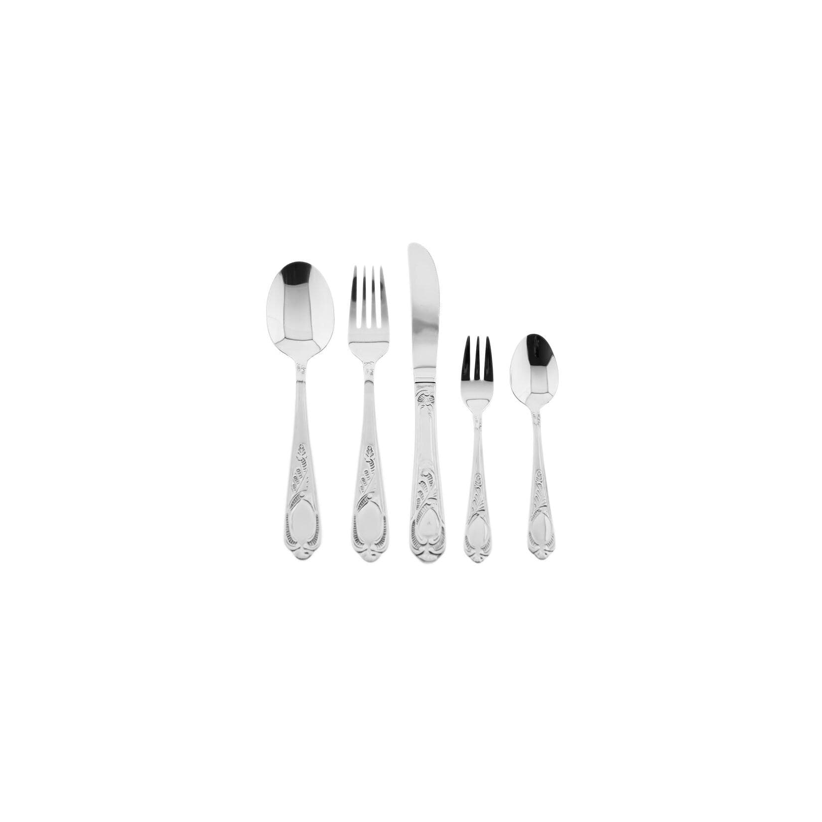 Mulex Rococo 30-teiliges Besteckset 18/10 Edelstahl Silber