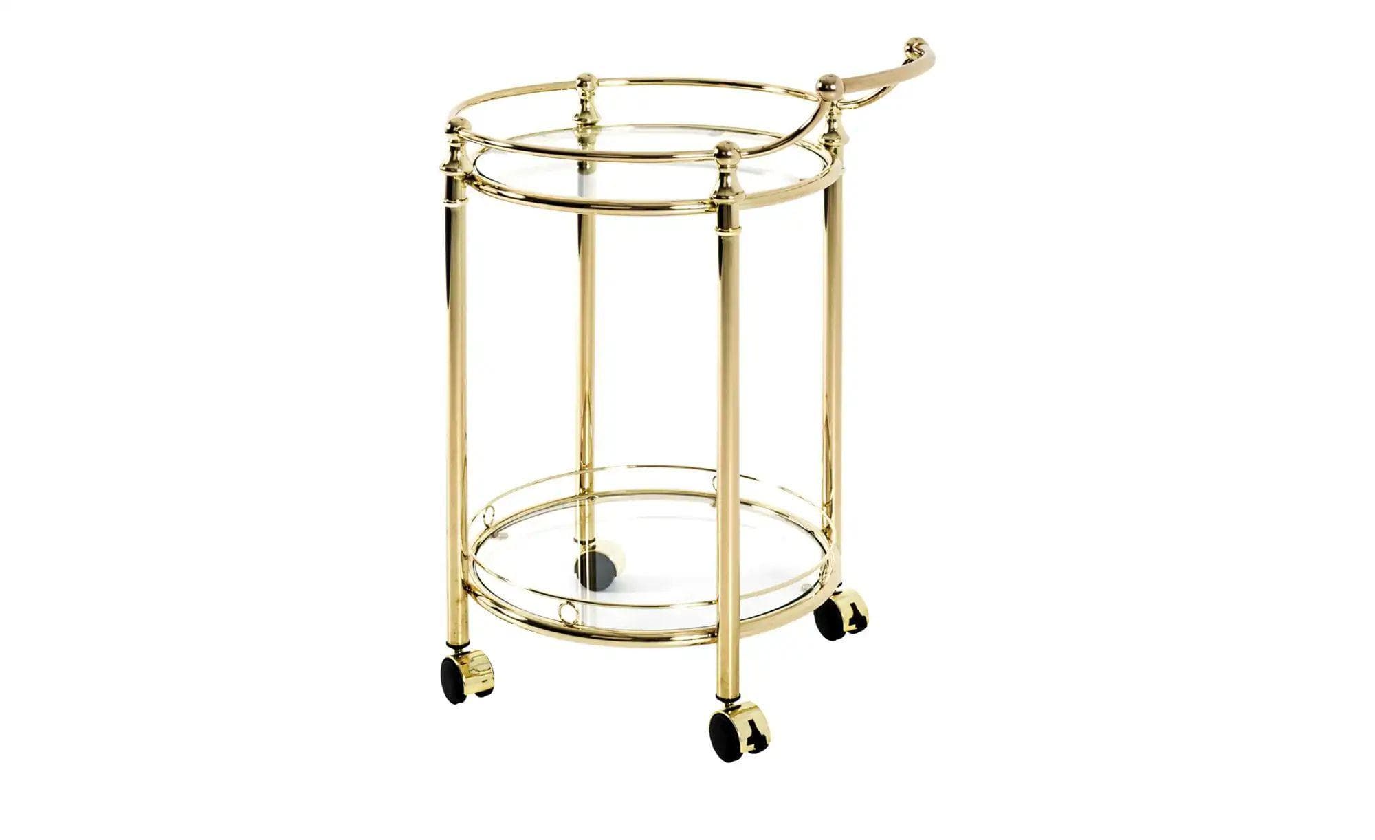 HAKU Servierwagen Vermessingt: Klassischer Stil mit Sicherheitsglas und Rollen