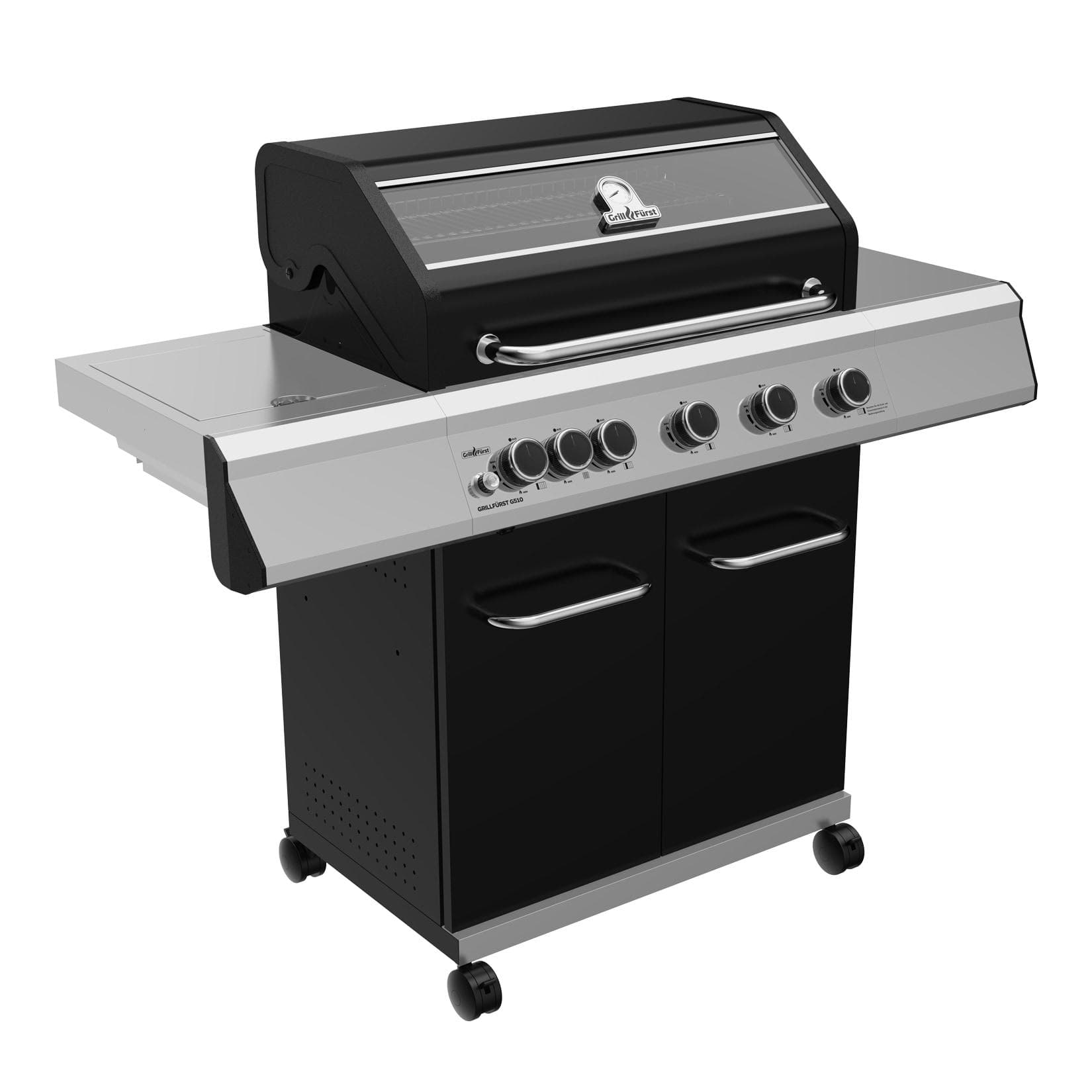 Grillfürst G510G 5-Brenner Gasgrill mit Hochtemperaturbrenner und Gusseisen Rosten