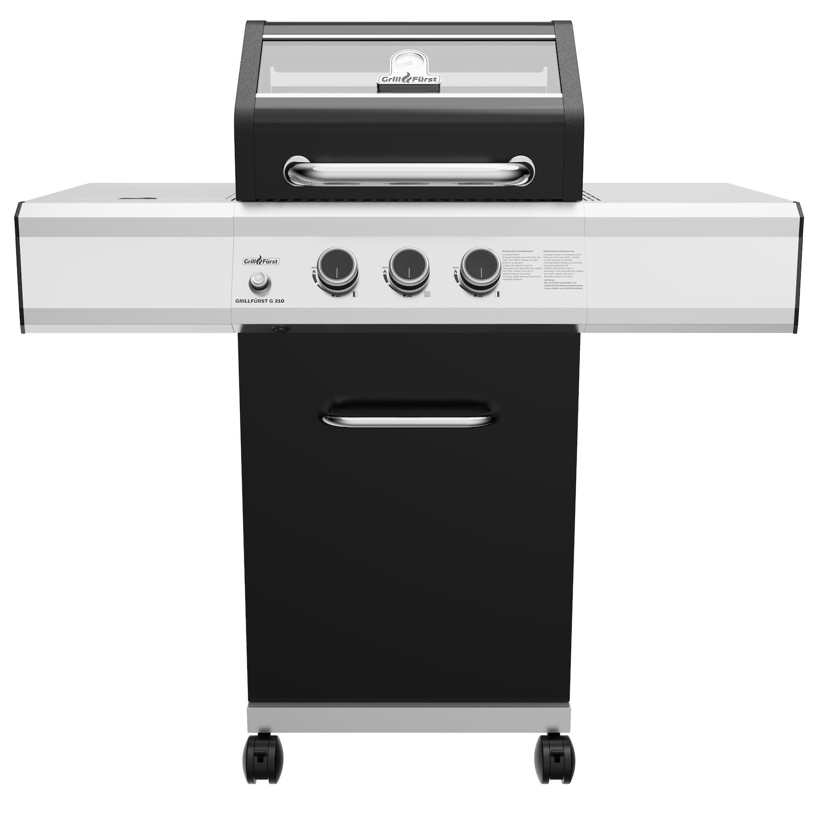 Grillfürst G210G 2-Brenner Gasgrill mit Hochtemperaturbrenner und Gusseisen Rosten