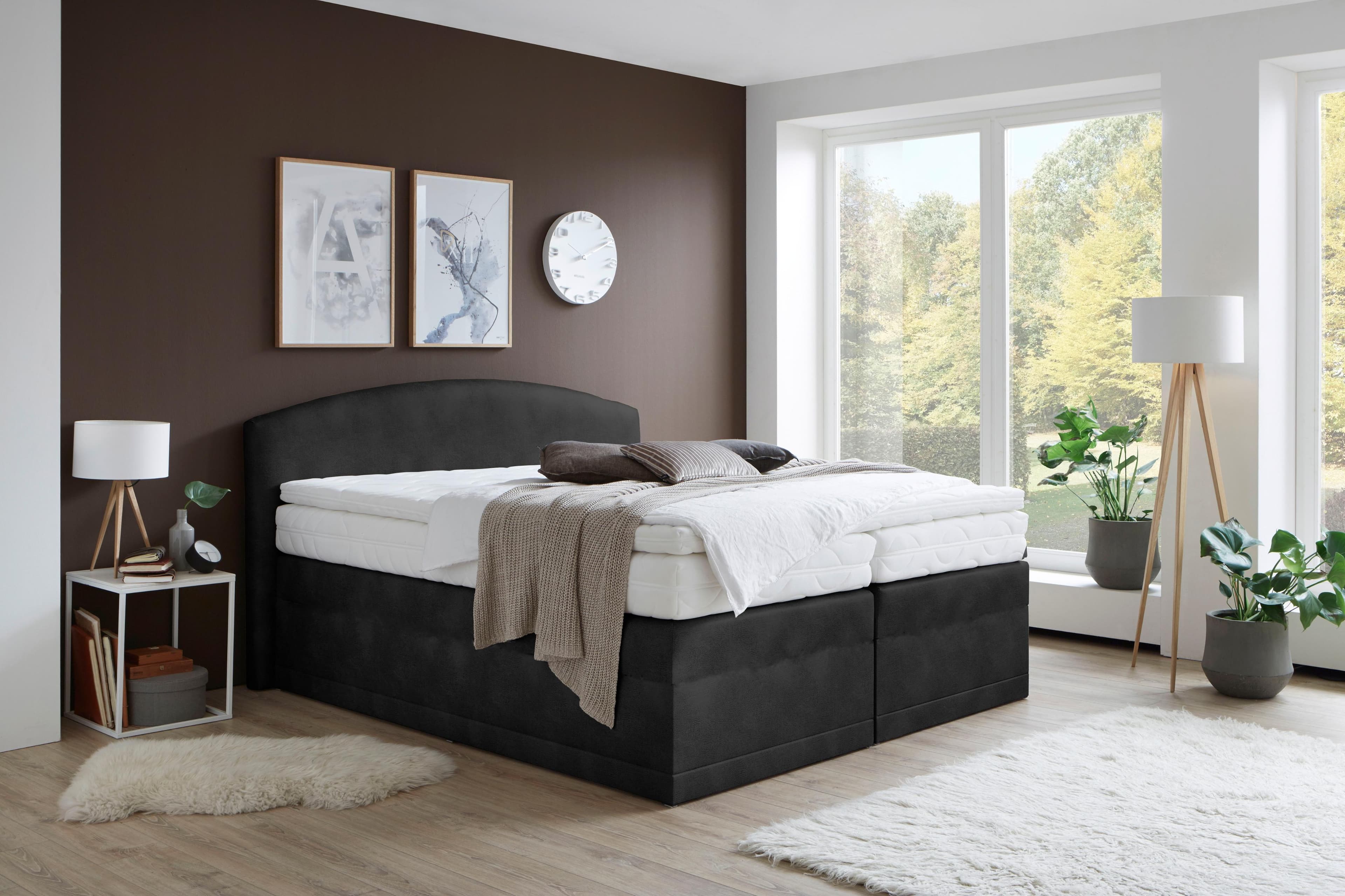 Boxspringbett "Madeira" Schwarz Westfalia Schlafkomfort