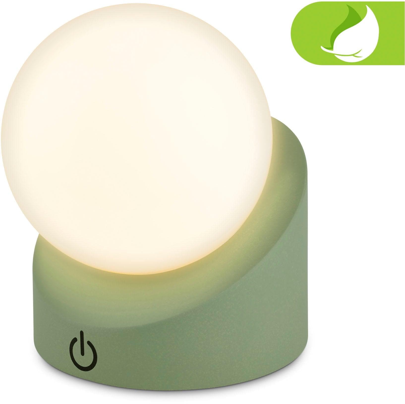 Briloner Leuchten Tischleuchte Grün - Dimmbar LED, Kabellos für Kinderzimmer und Outdoor