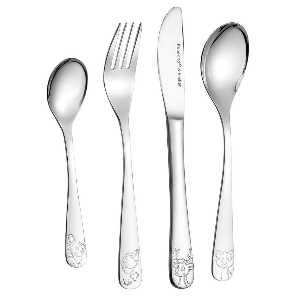 Ritzenhoff Breker Kinderbesteck Waldtiere Silber Metall 4-teilig