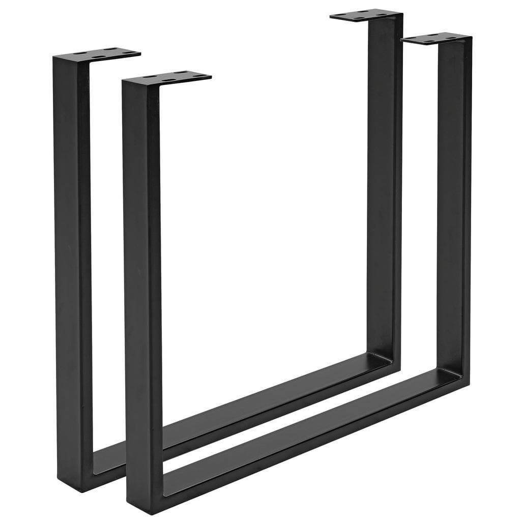 Valdera Tischgestell Schwarz Metall 2-Teilig Flachrohr U-Form