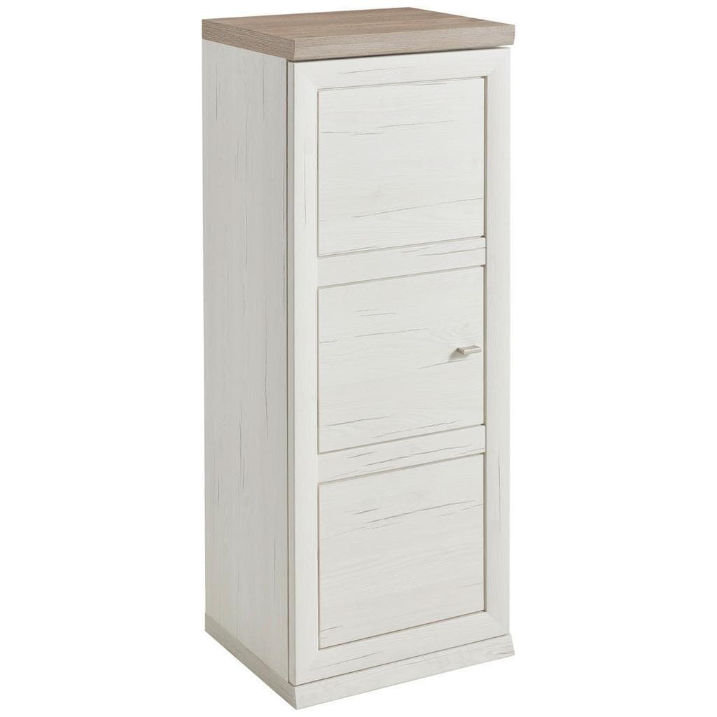 Hom'in Aktenschrank Weiß/Grau Holzwerkstoff 2 Fächer