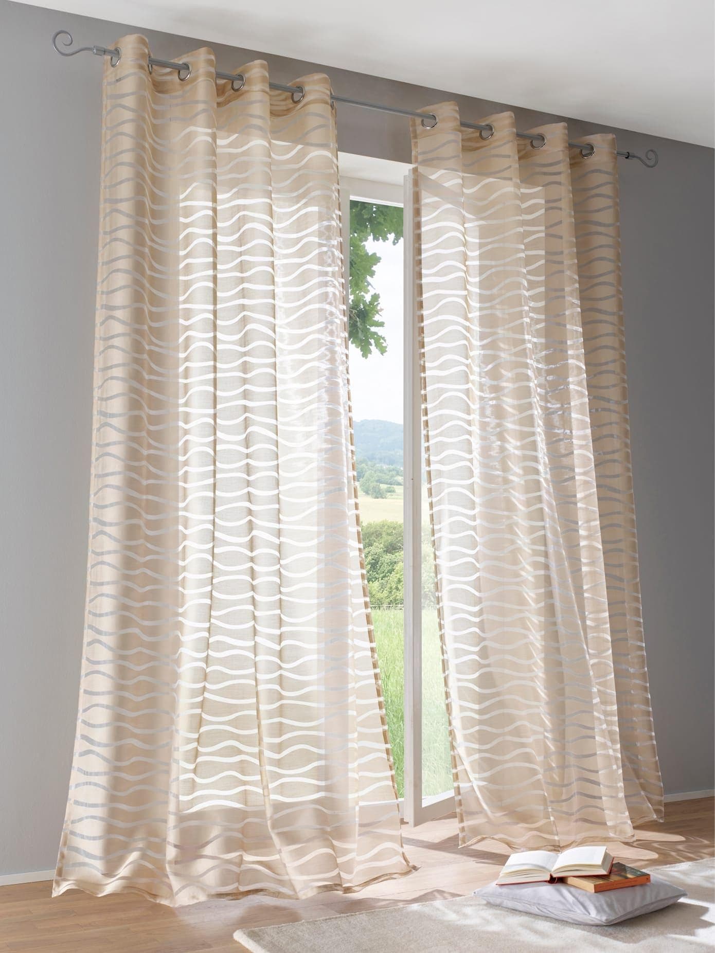 HEINE HOME Gardine Beige Halbtransparent