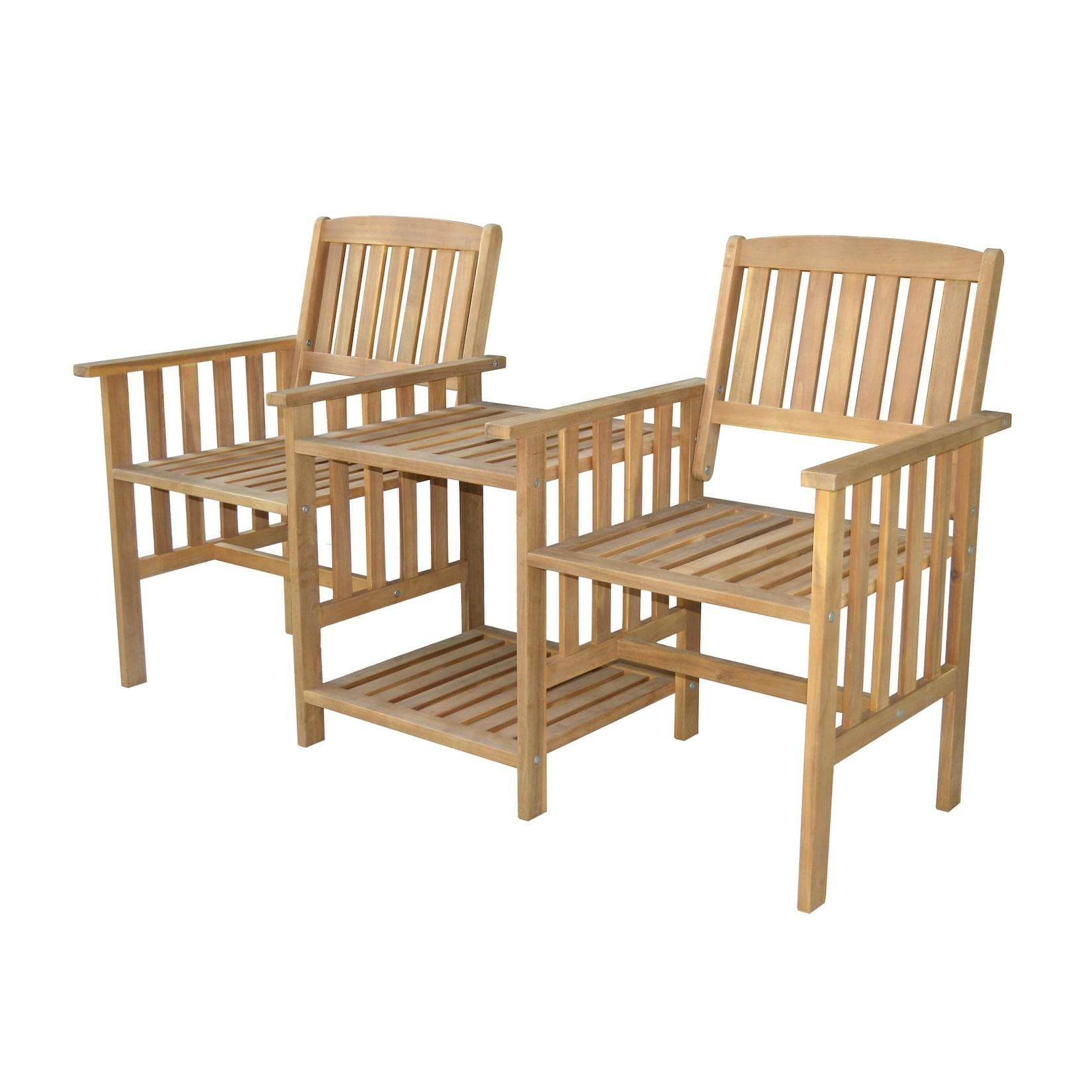 Prestige Home 2-Sitzer-Gartenbank mit Beistelltisch Braun