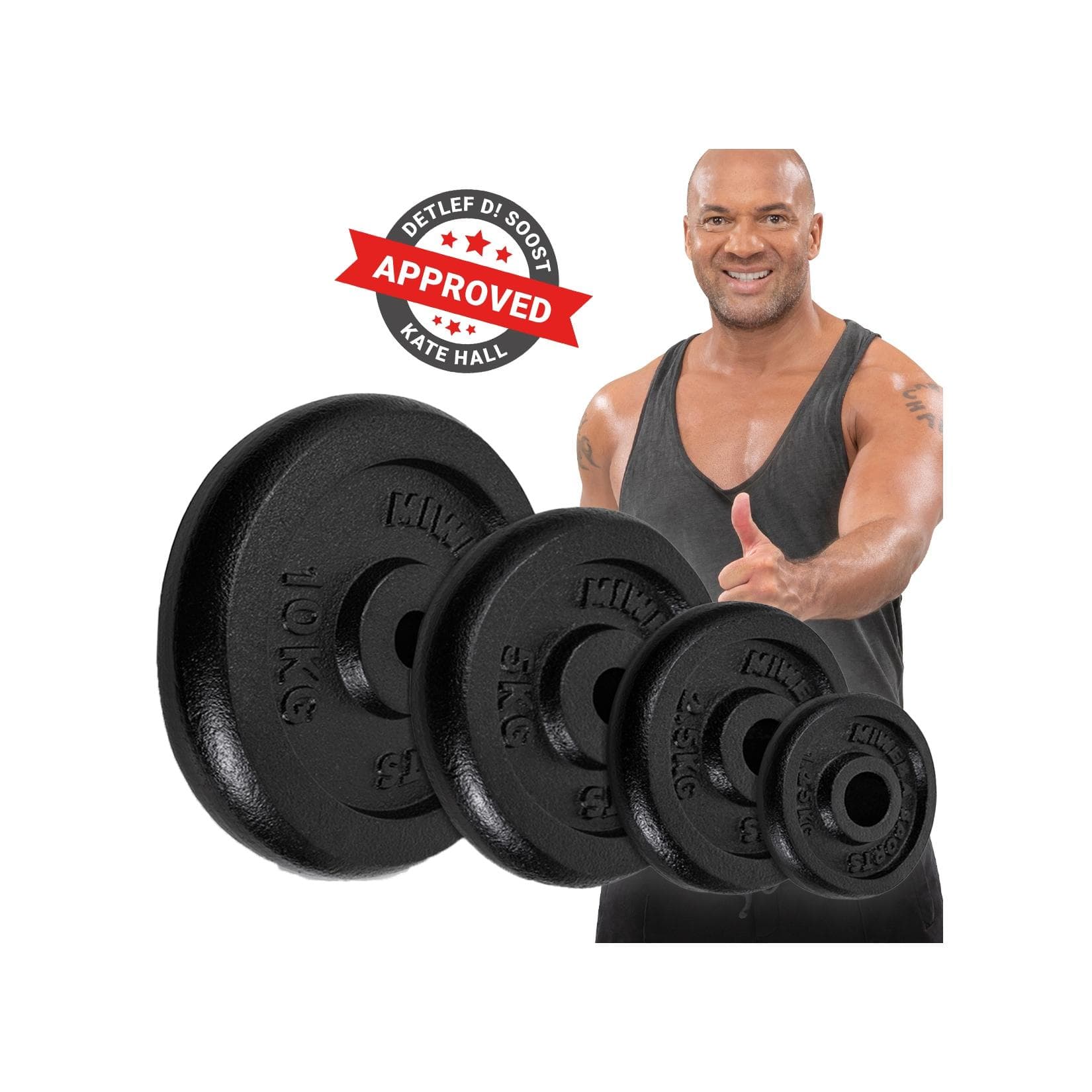 Miweba Sports Hantelscheiben HSG100 2x 10 kg Gusseisen Set