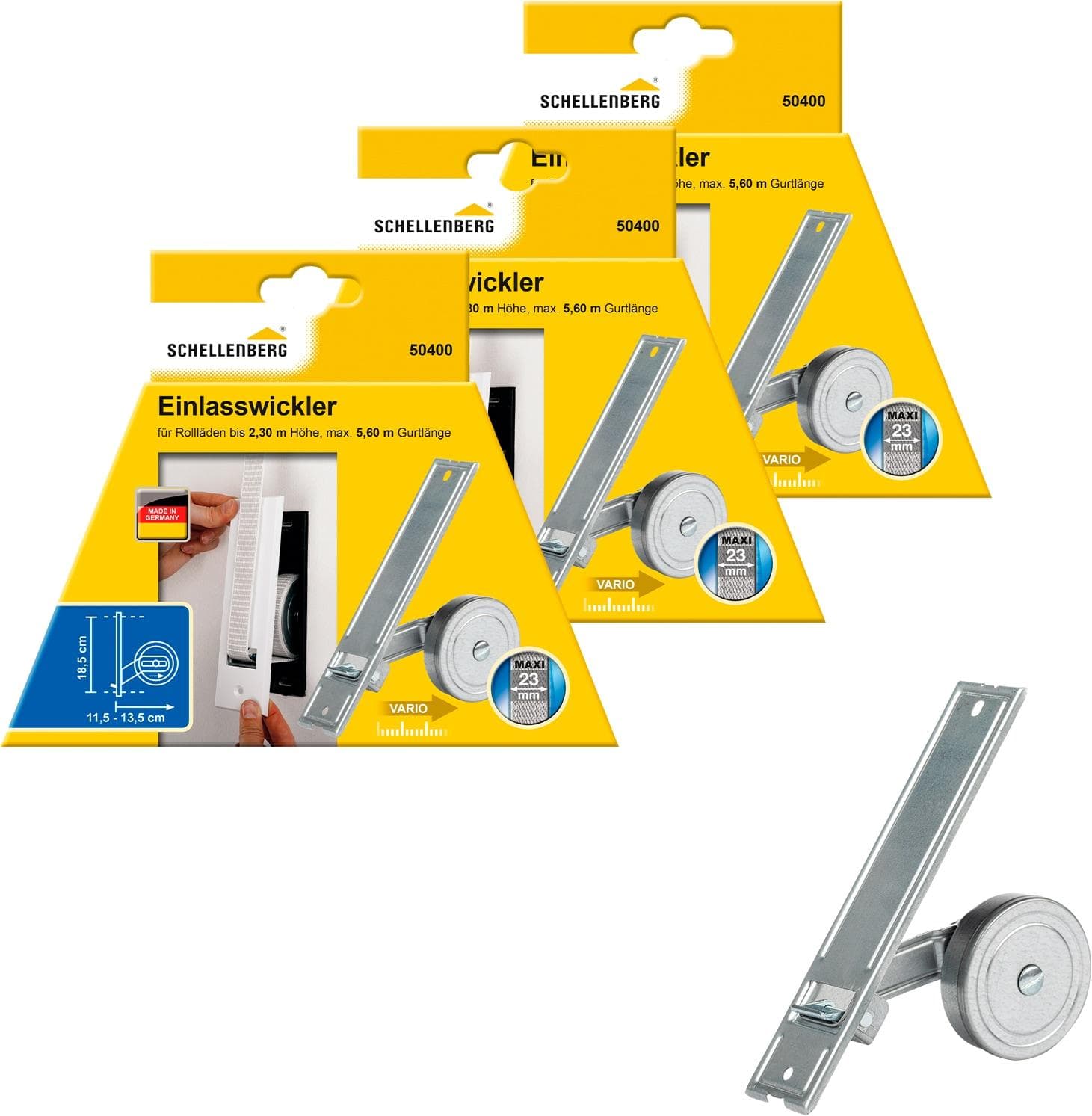 Schellenberg Einlass-Gurtwickler Maxi System Silber Unterputz