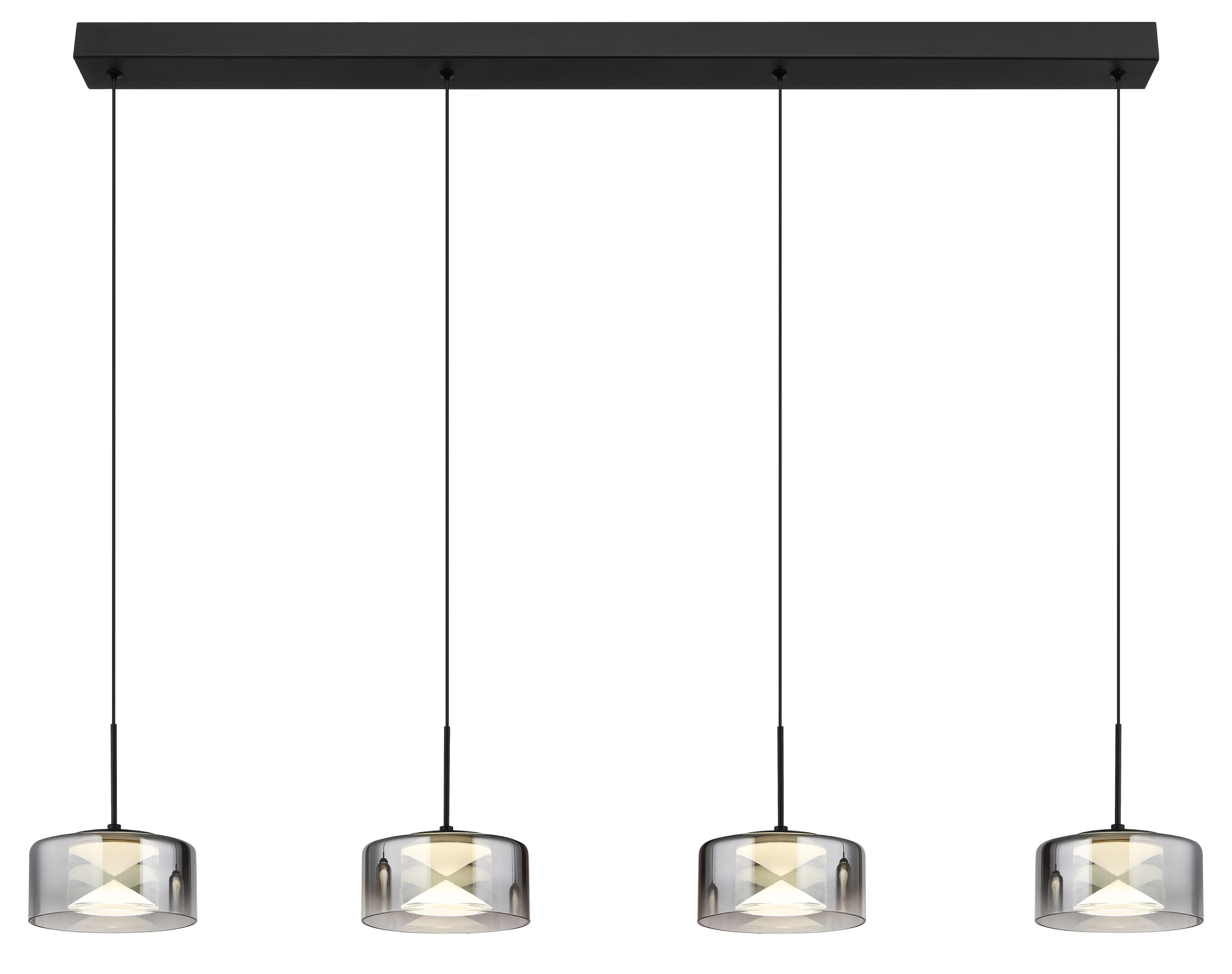 Hängeleuchte Belinda LED 105 cm Rauchgrau 4-flg. Globo