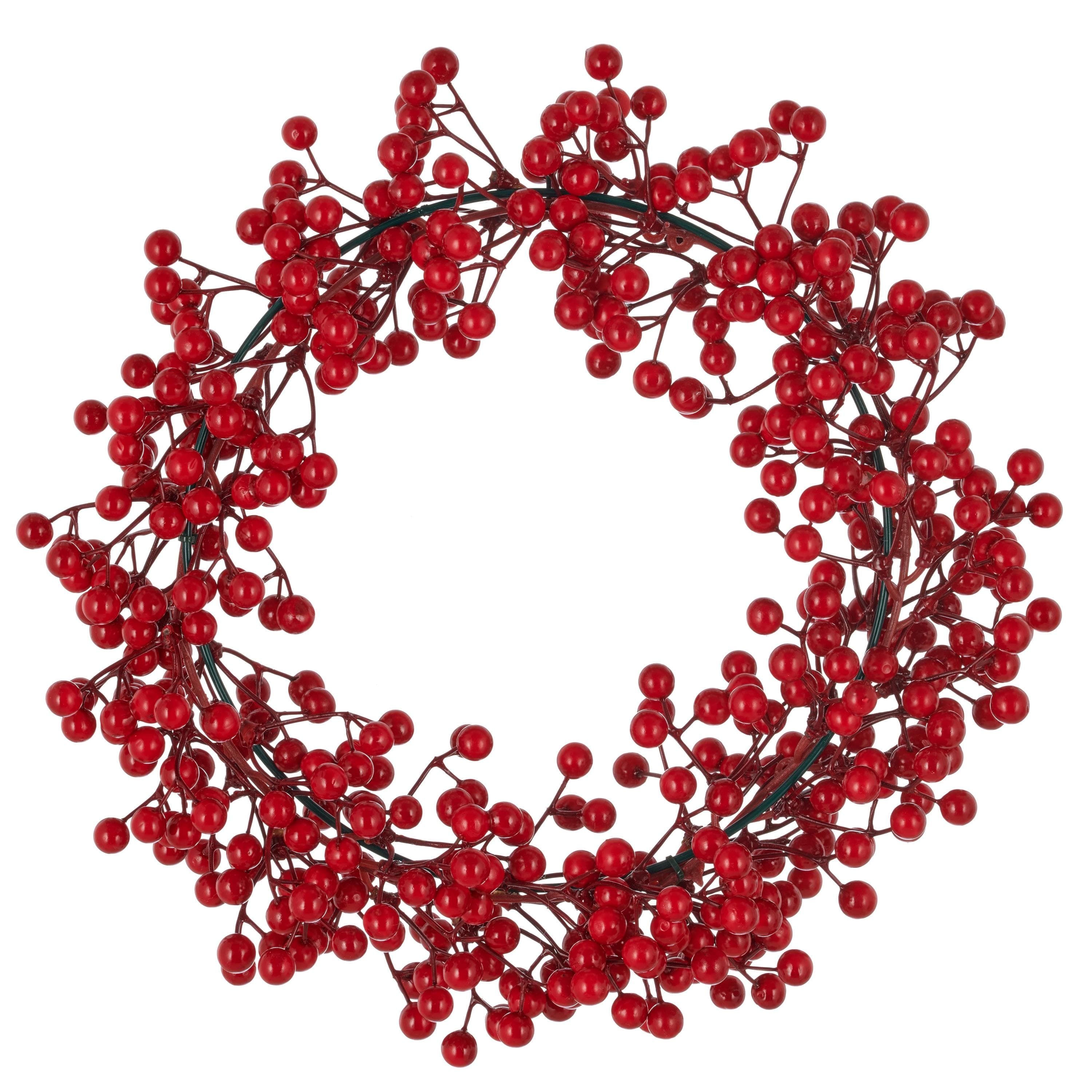 Dekokranz Künstlicher X-Mas / Weihnachtskranz Rot Kunststoff