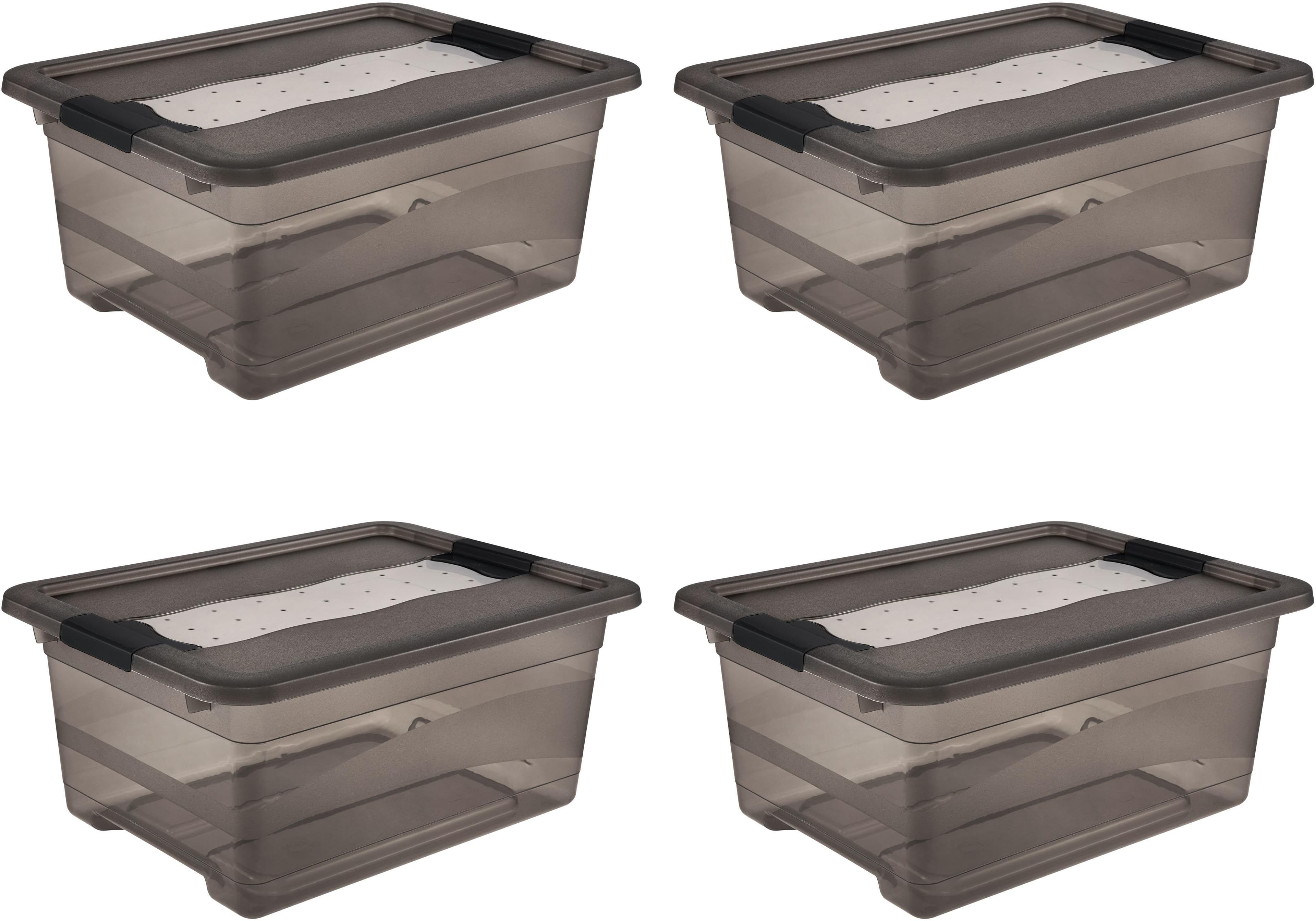 Aufbewahrungsbox KEEEPER Cornelia 4er Set 12 L Crystal Grey