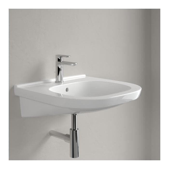 Villeroy und Boch ViCare Waschbecken 41195501 555 x 540 x 195 mm, Weiß Alpin, mit Überlauf