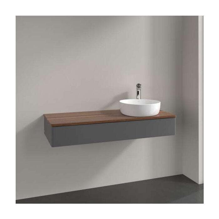 Villeroy und Boch Antao Waschtisch-Unterschrank 1200x190x500 mm Anthracite Matt Lacquer / Warm Walnut