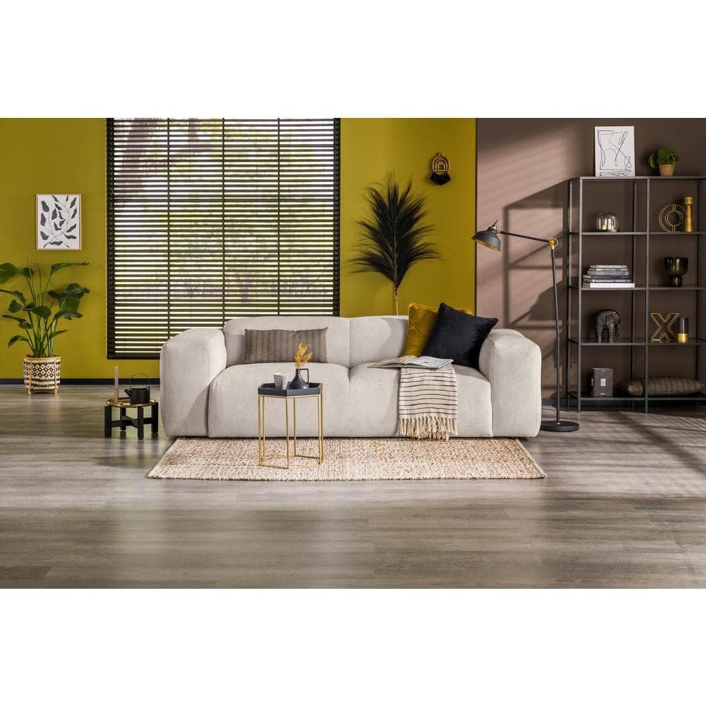 Mid.you 3-Sitzer-Sofa Hannah Creme Textil 2-Sitzer