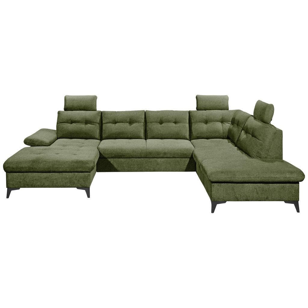 Carryhome Wohnlandschaft Olivgrün U-Form 6-Sitzer