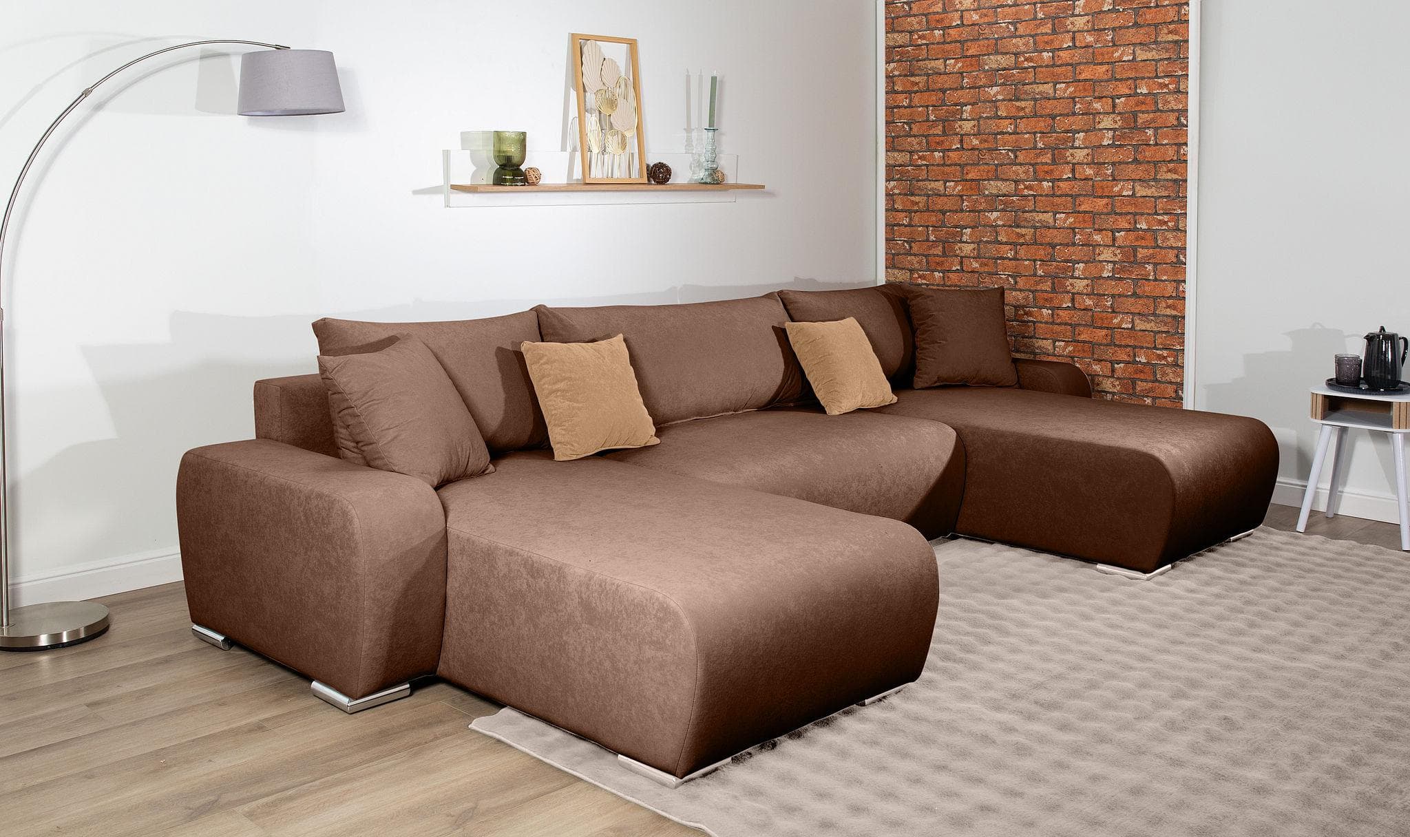 COLLECTION AB Wohnlandschaft Paola U-Form 314 cm Braun
