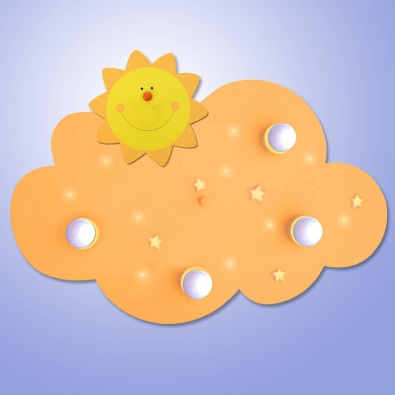 Lampenwelt Deckenleuchte Wolke Sonne mit LEDs Orange