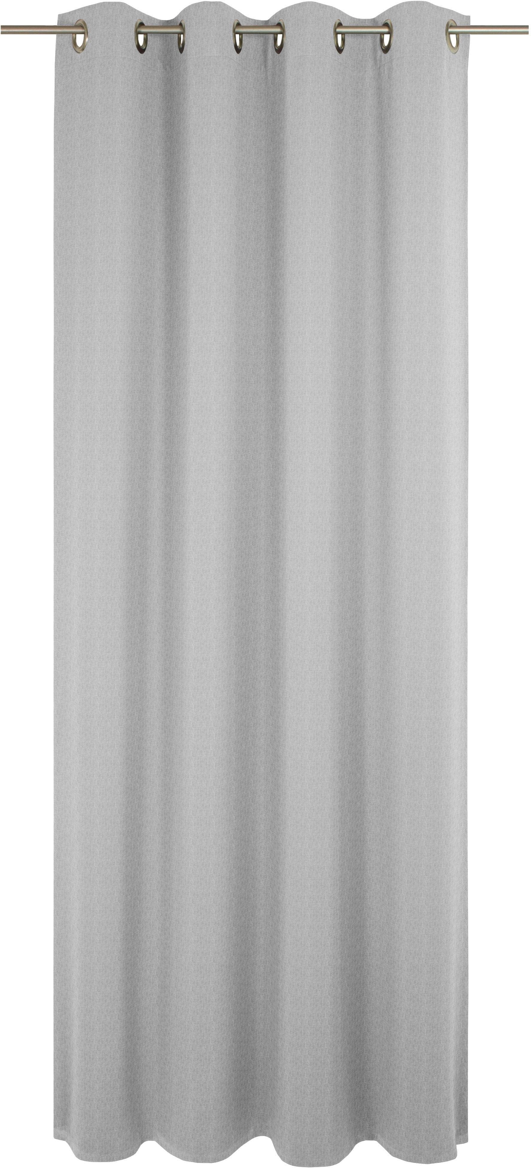 WIRTH Vorhang Sunday Hellgrau Leinen-Optik Ösen Gardine