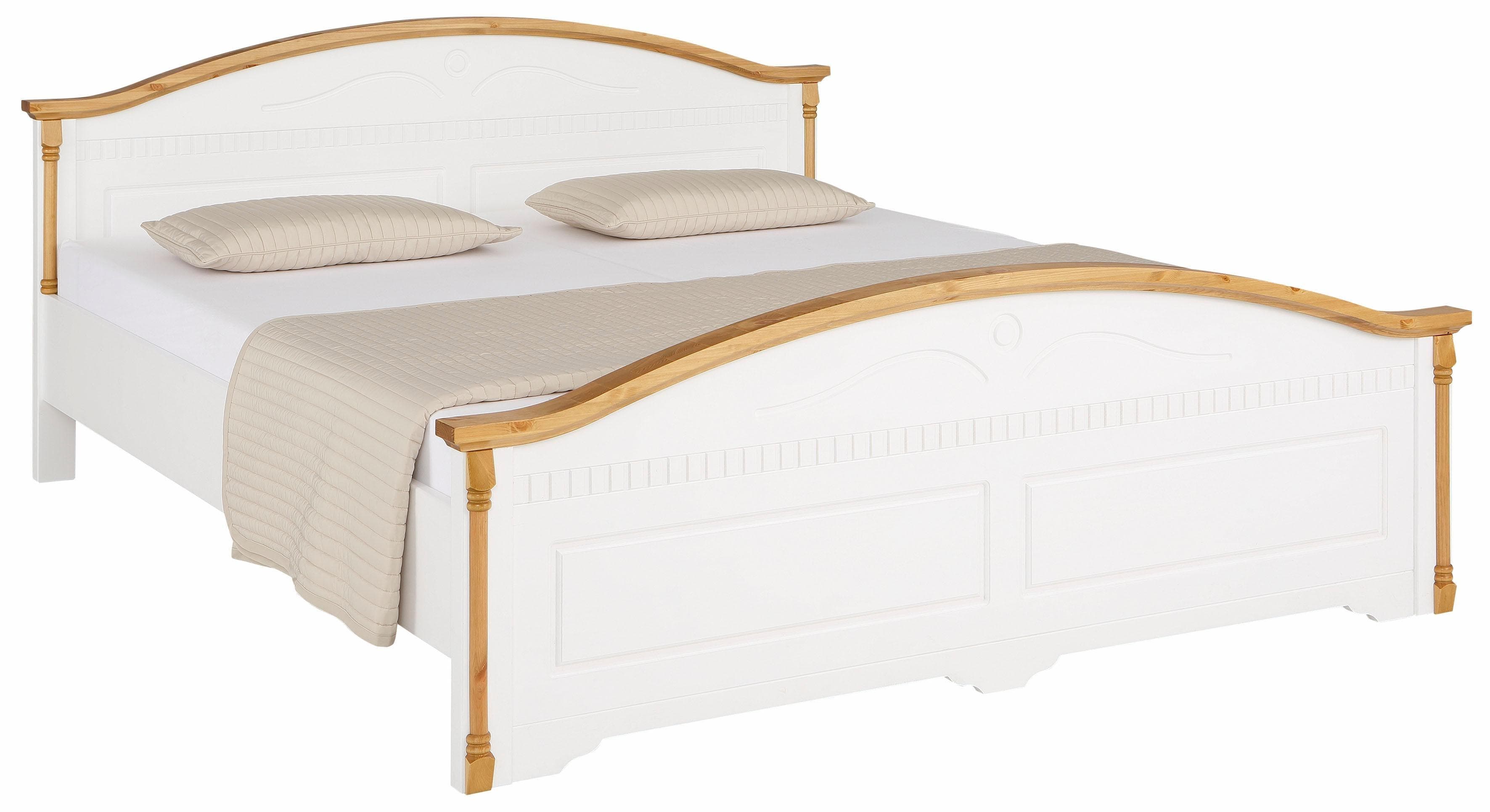 OTTO HOME Massivholzbett Graz Weiß Landhausstil