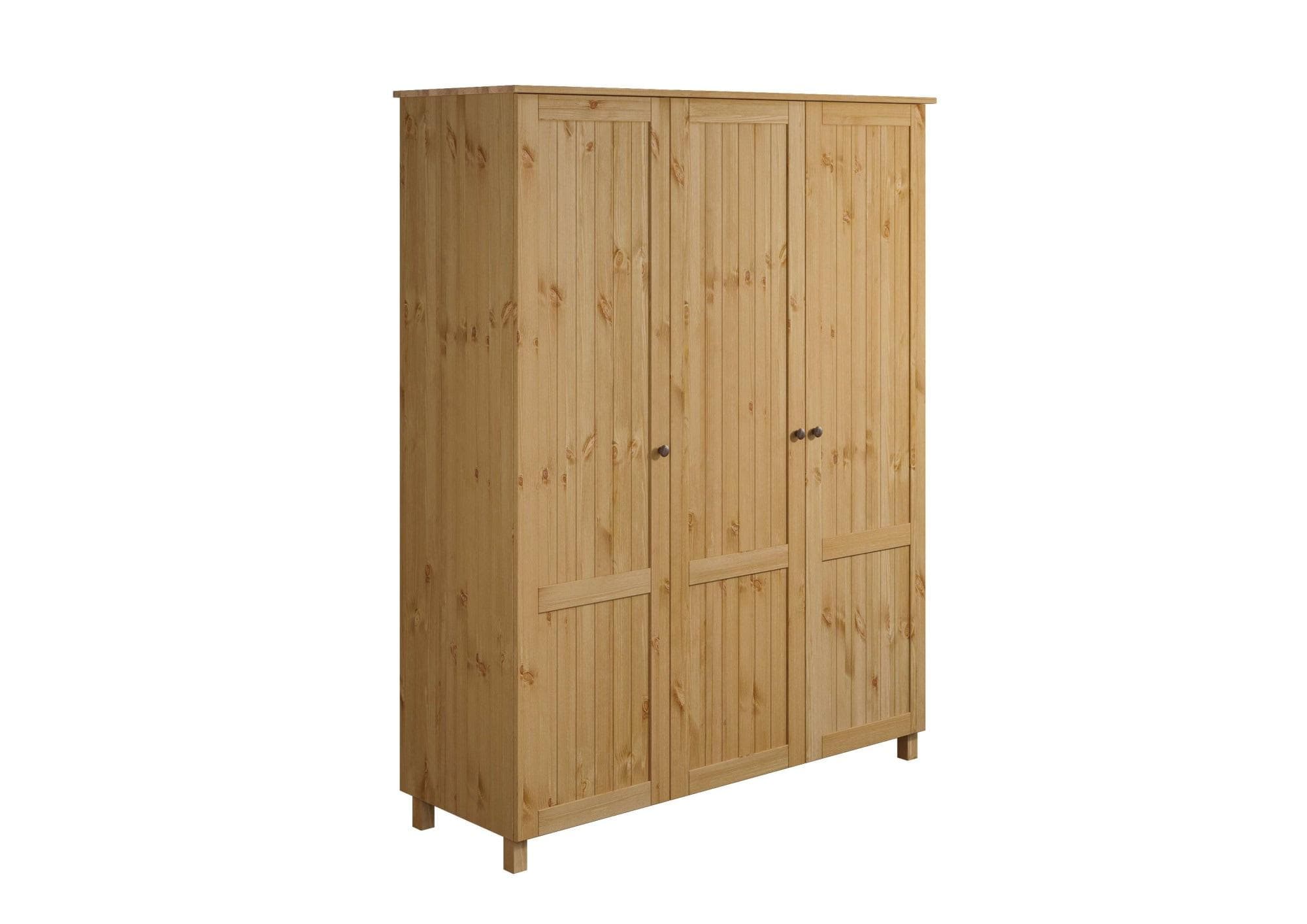 OTTO HOME Kleiderschrank Juventus 3-türig Massivholz Kiefer natur