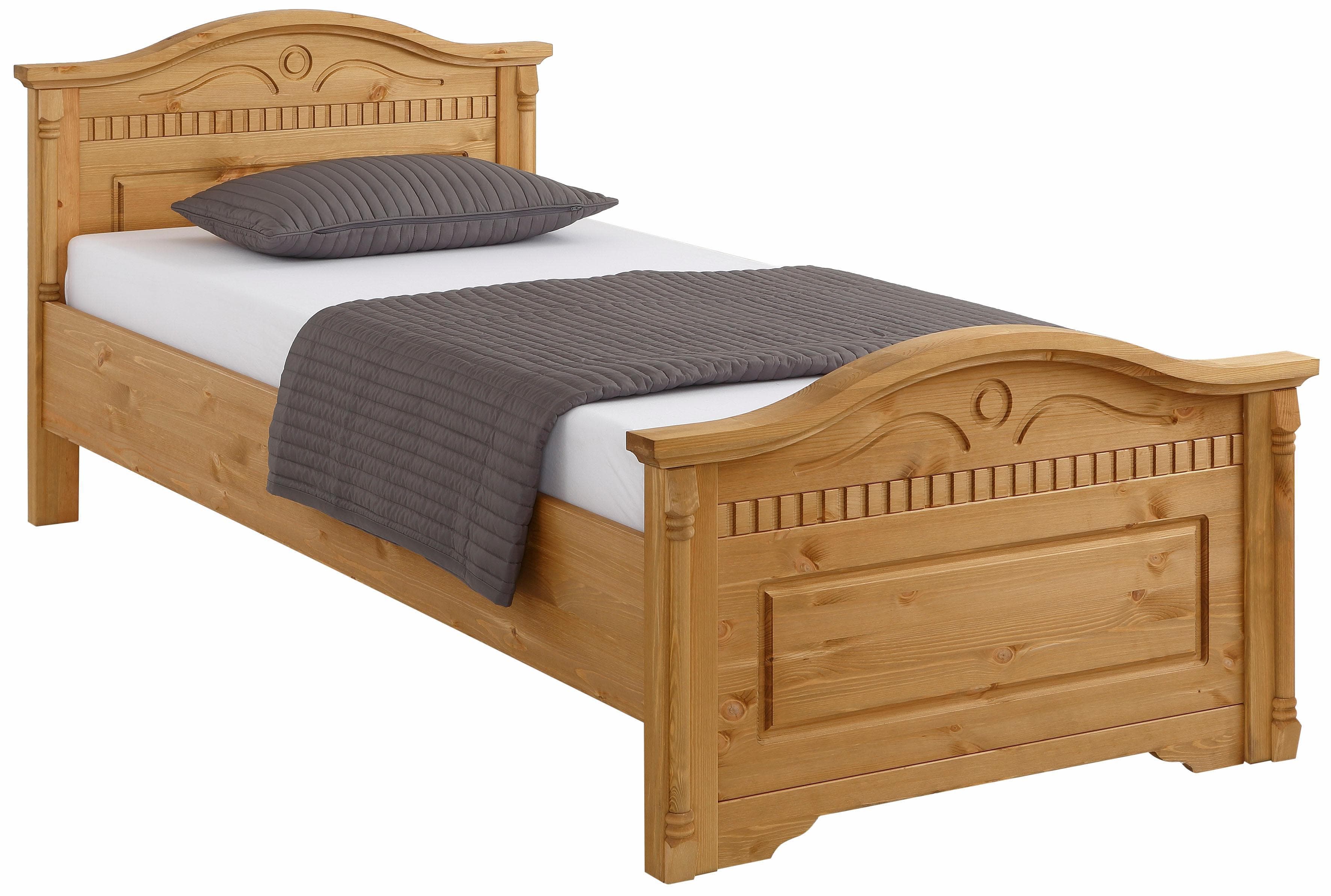 OTTO HOME Massivholzbett Graz Landhausstil Beige Gelaugt Geölt