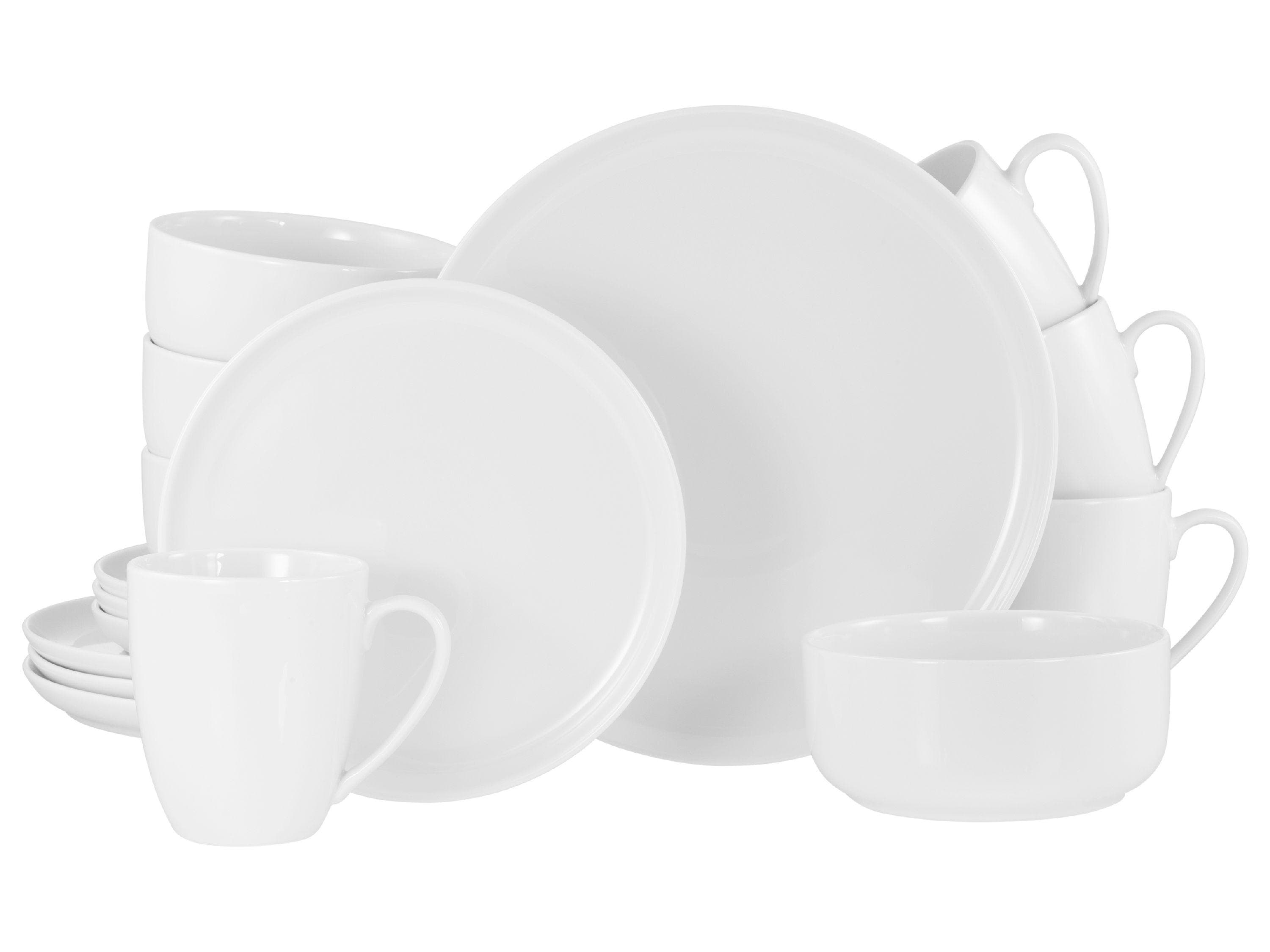 Kombiservice SCANDI 16-teilig Porzellan Geschirrset Weiß