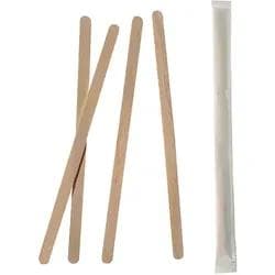 PAPSTAR Rührstäbchen Holz pure 11 cm x 5 mm einzeln gehüllt 10000 Stück