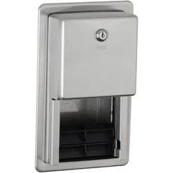 Bobrick B-3888 Toilettenpapierspender für 2 Kleinrollen, Wandeinbau 1 Spender